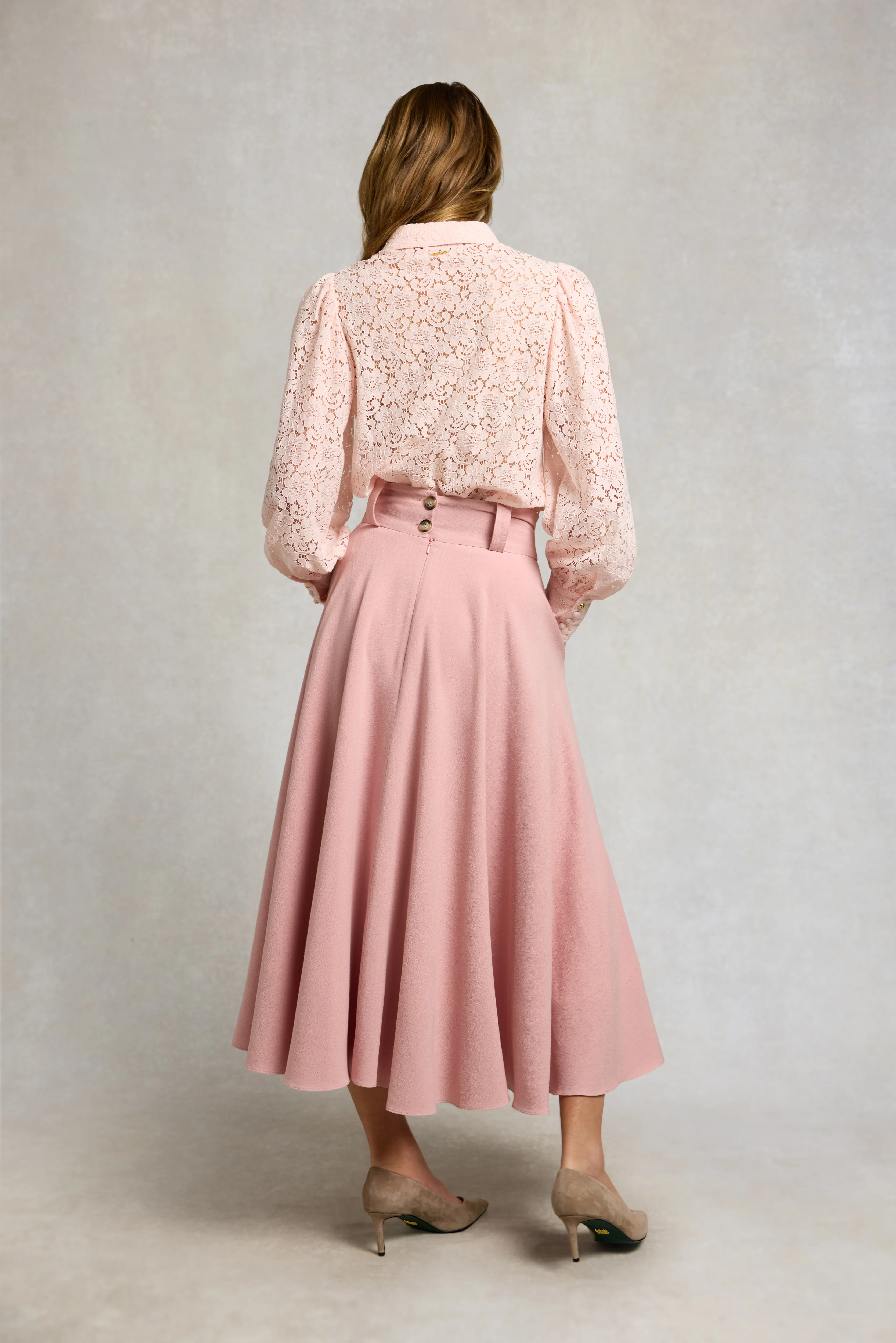360 Maxi Linen Circle Skirt (Pink Linen) - Image 5