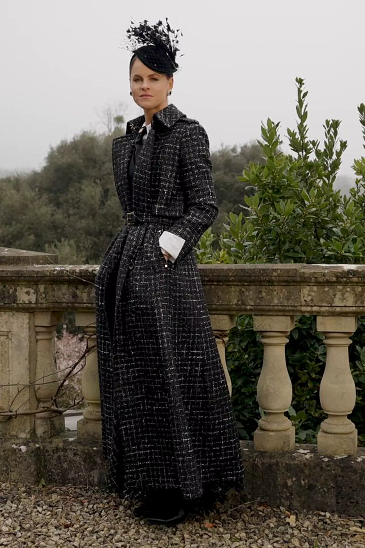 360 Maxi Tweed Circle Skirt (Black & Silver Couture Tweed) - Image 5