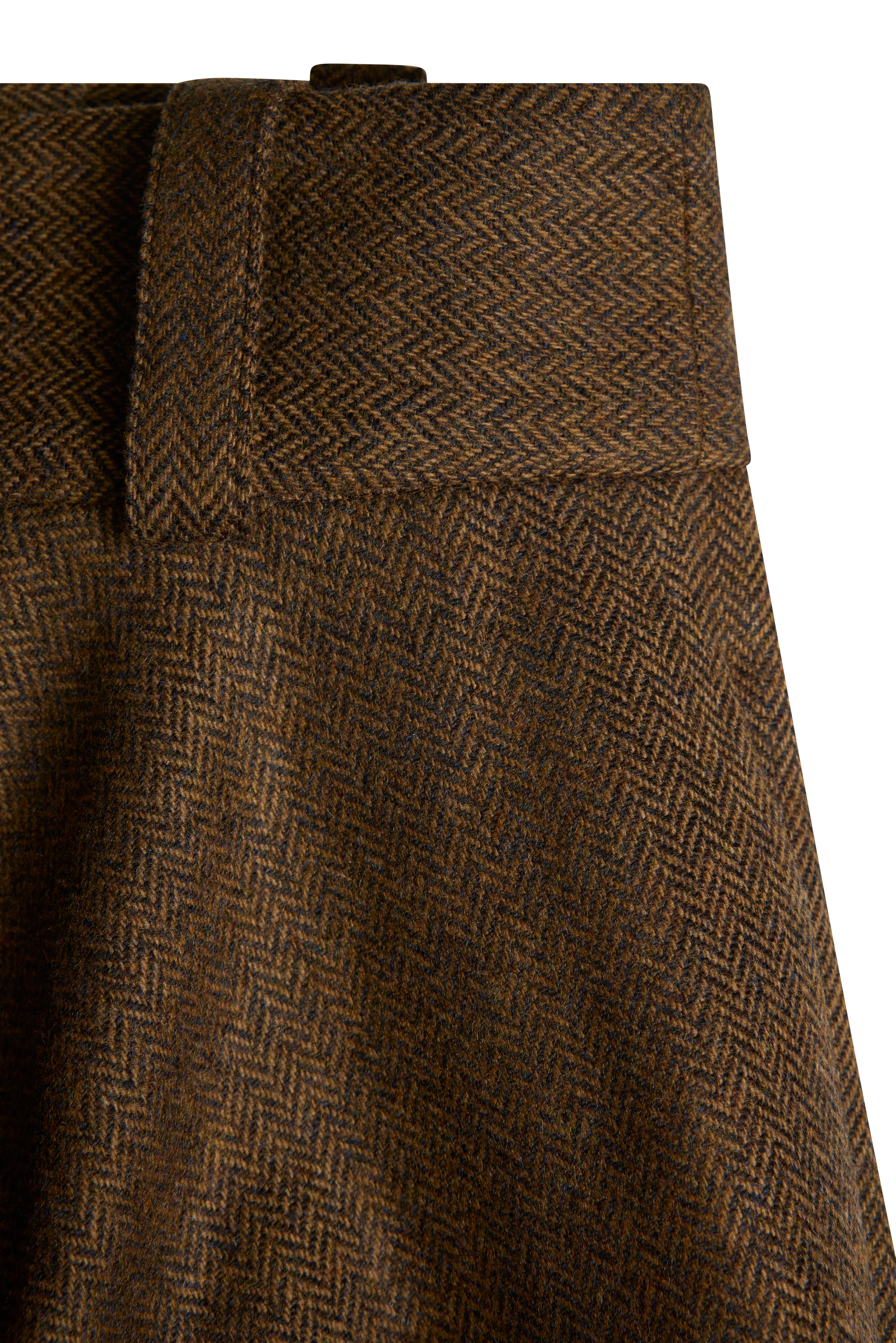 360 Maxi Tweed Circle Skirt (Tobacco Herringbone) - Image 9