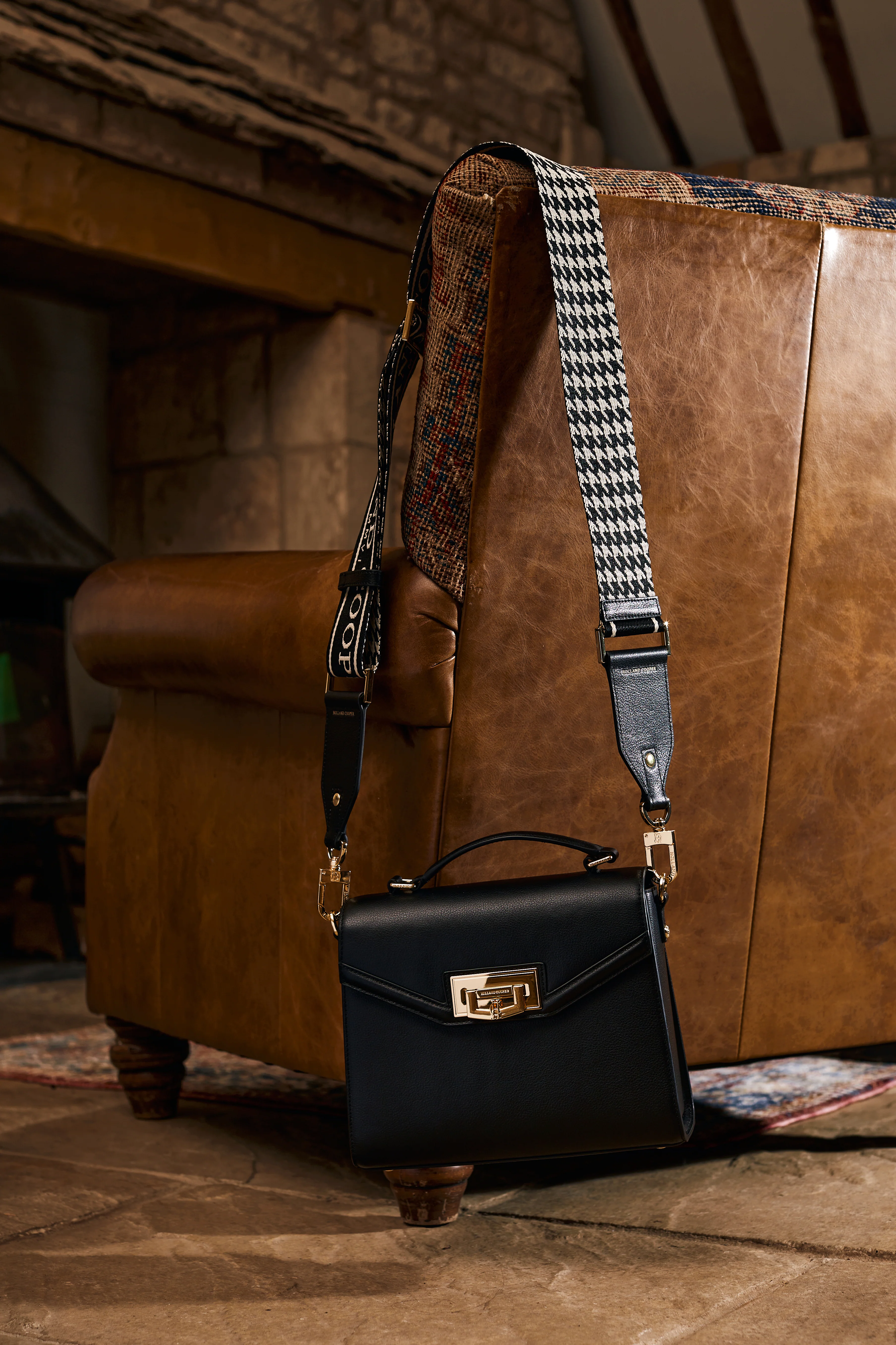 Abbot Bag Strap (Ecru Houndstooth) - Image 2