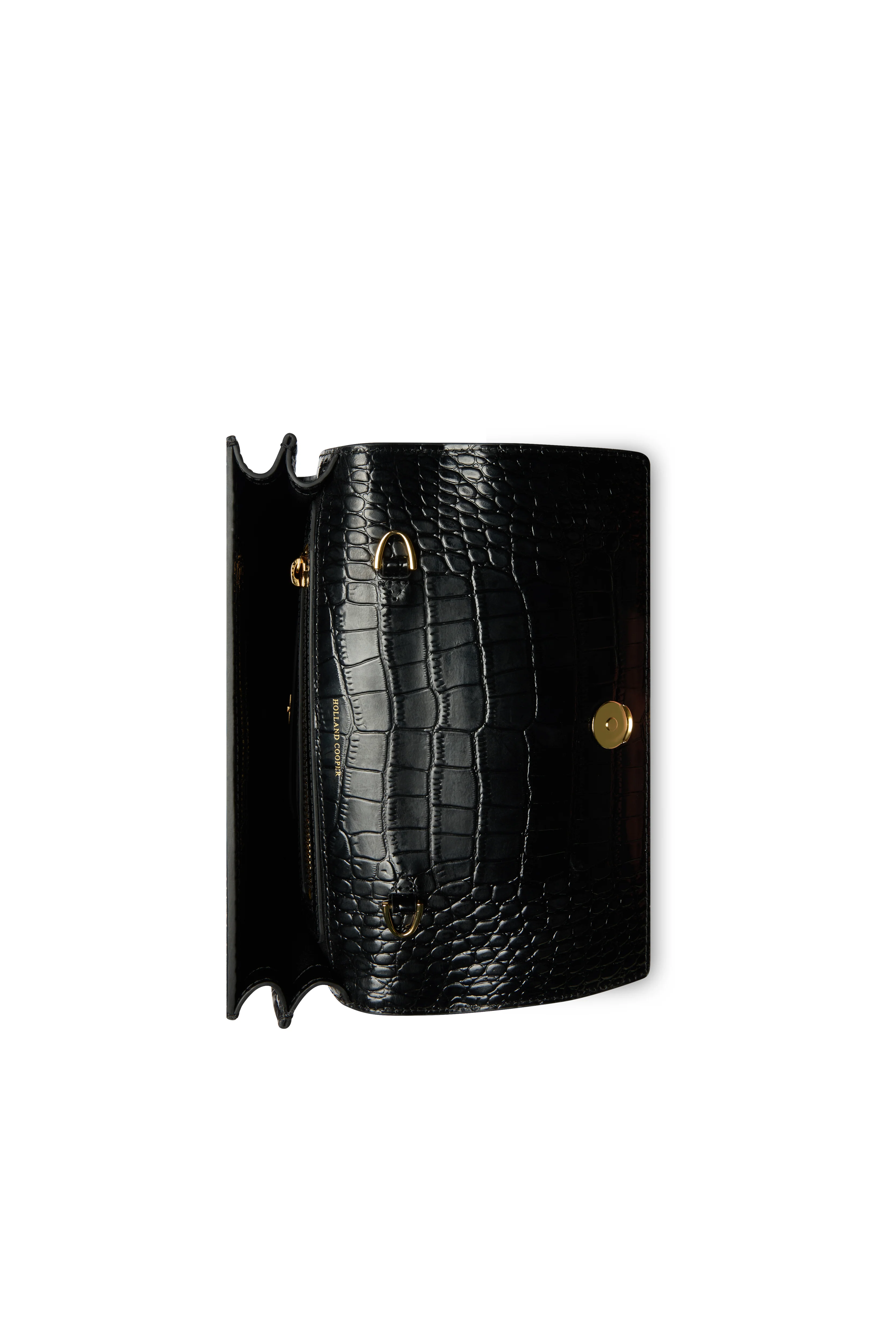 Abbot Clutch Bag (Black Croc) - Image 6