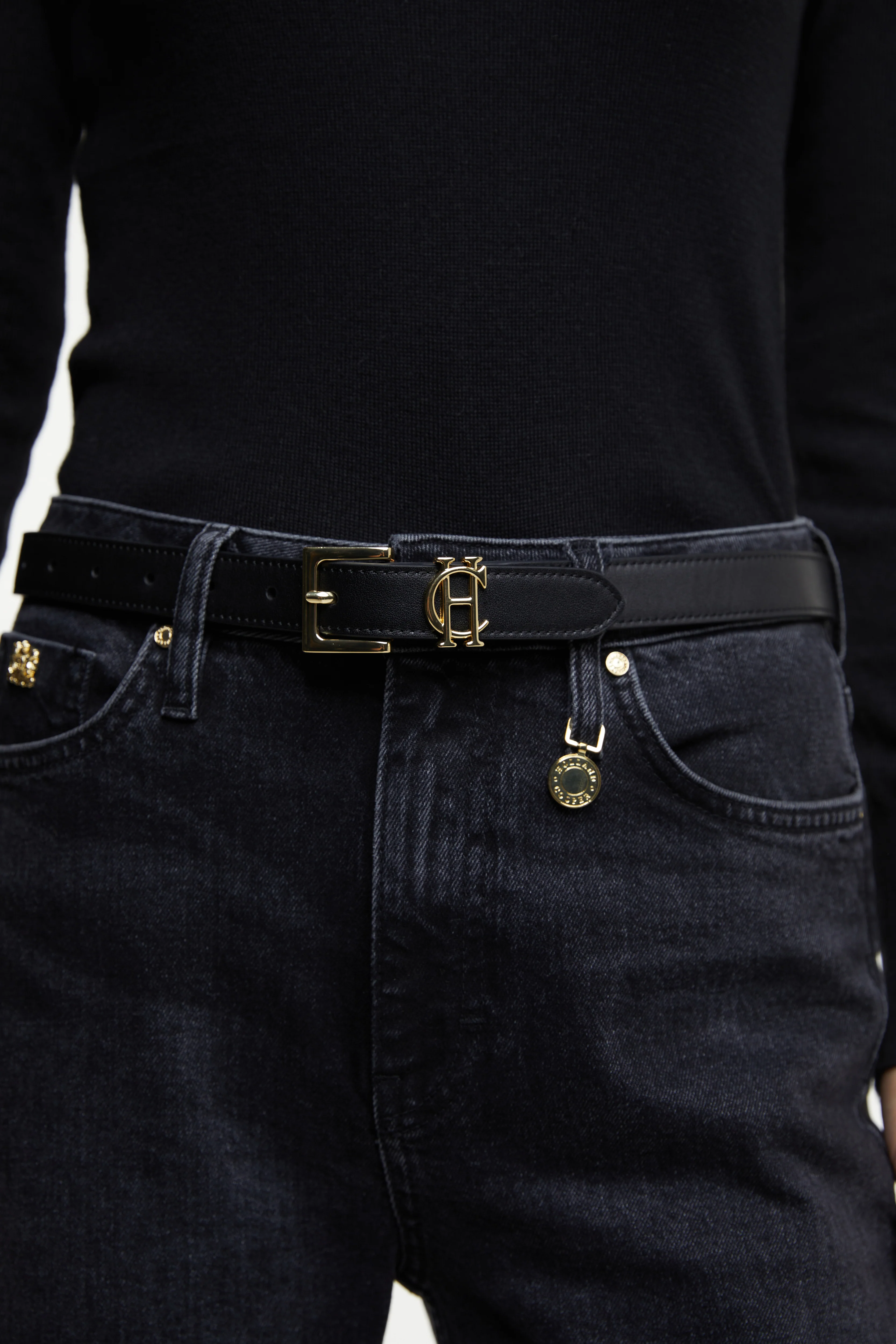 Abbot Leather Belt (Black Gold) - Image 6
