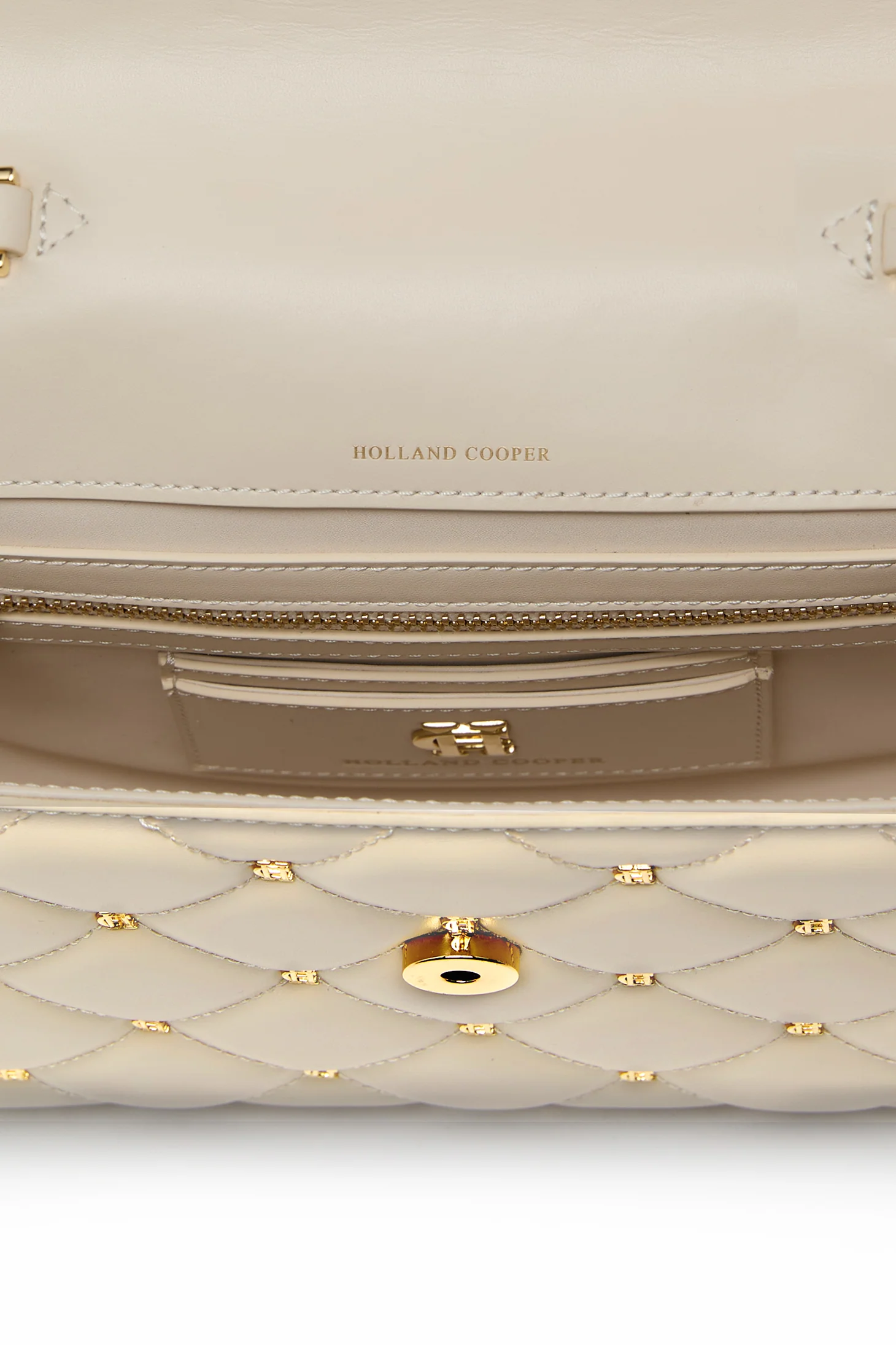 Abbot Quilted Clutch Bag (Cream) - Image 8