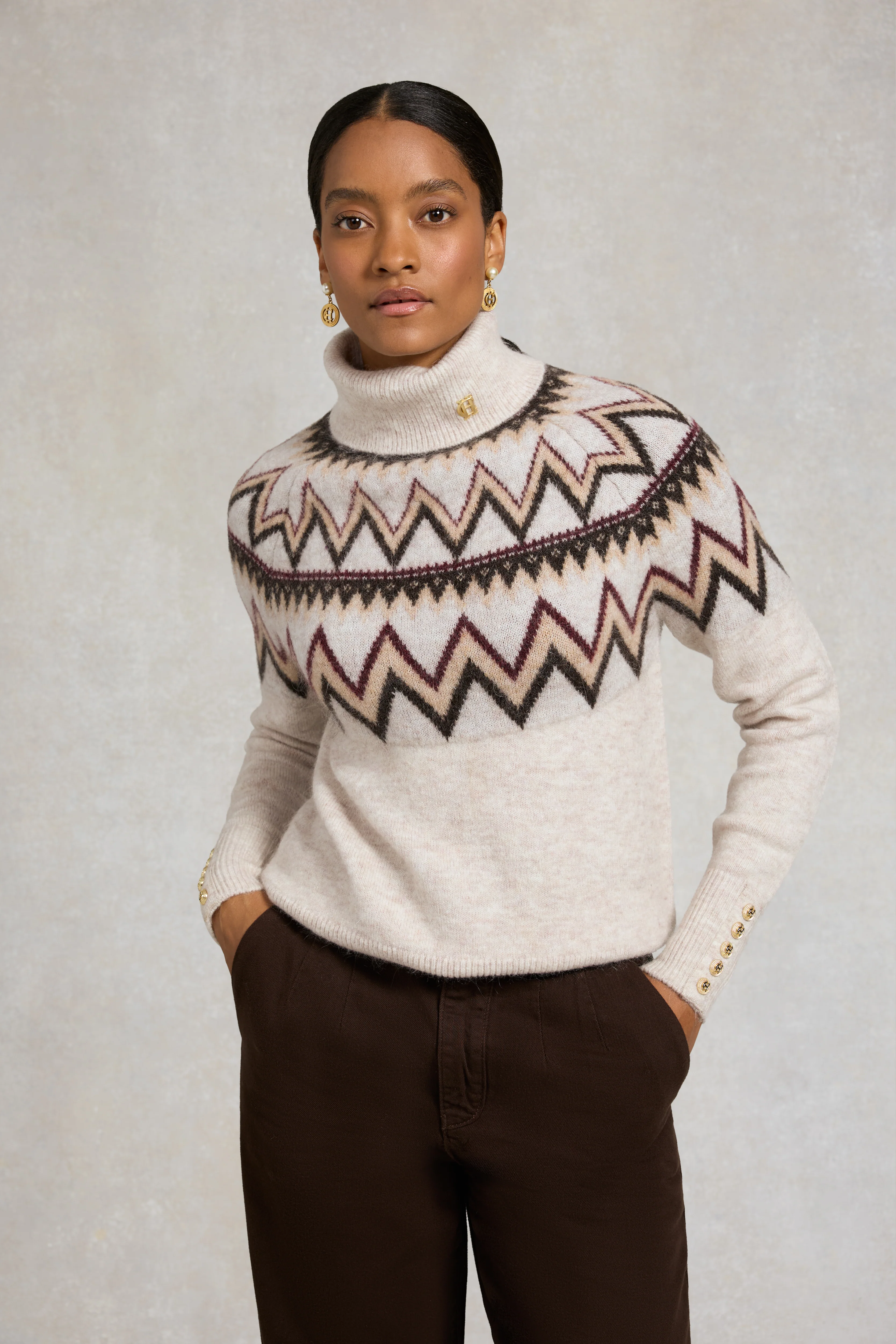 Alice Roll Neck Knit (Barley) - Image 2