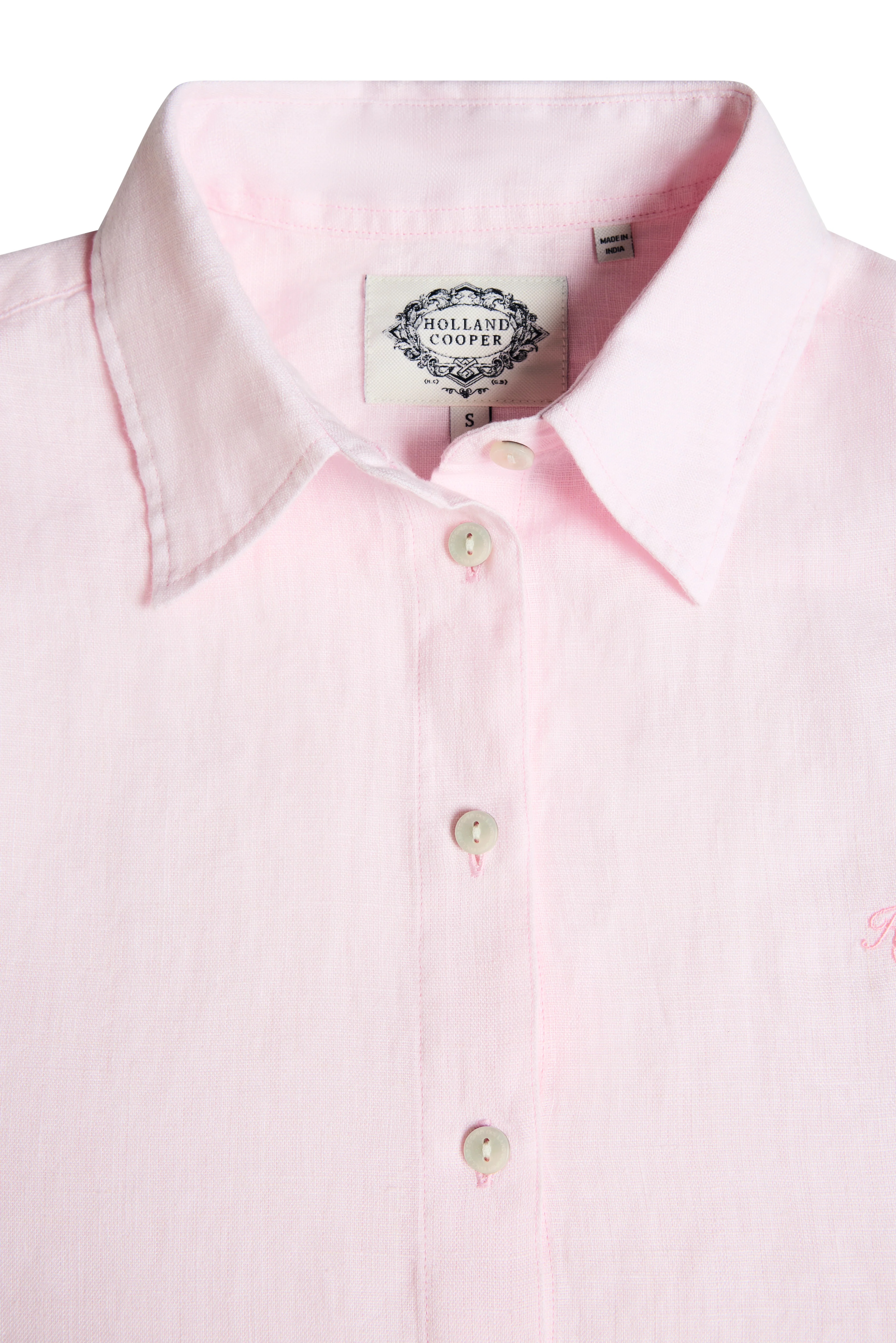 Amalfi Linen Shirt (Powder Pink Linen) - Image 7