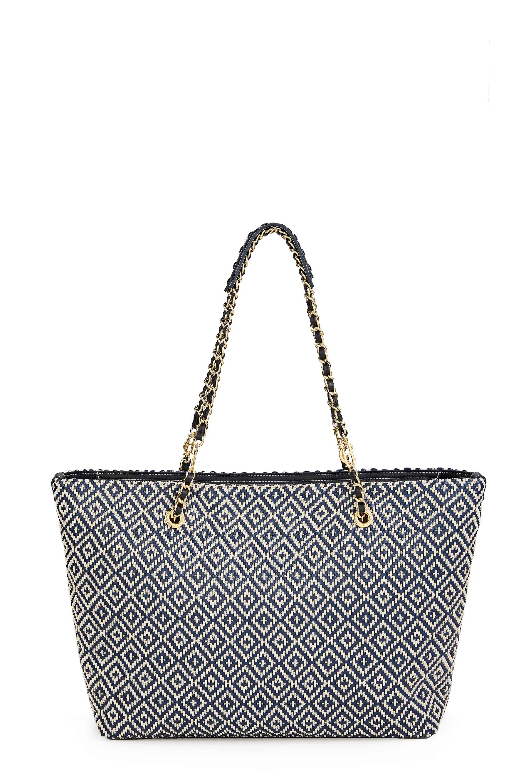 Amalfi Straw Tote (Navy Geo) - Image 4
