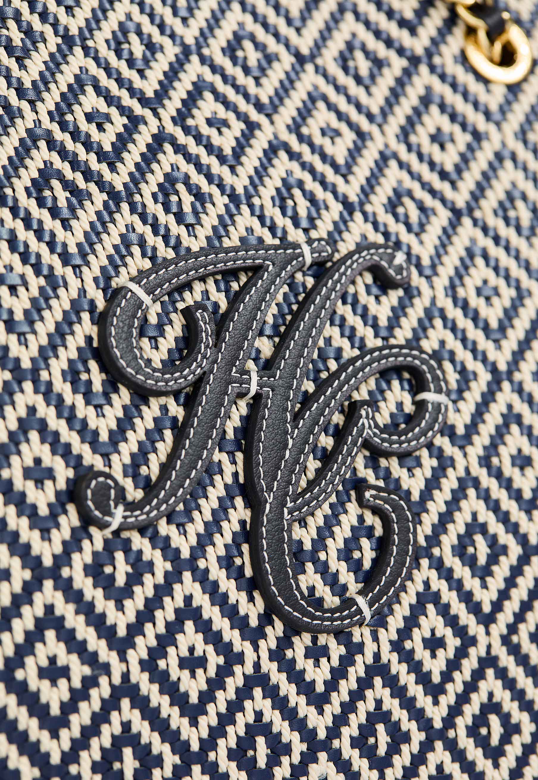 Amalfi Straw Tote (Navy Geo) - Image 7