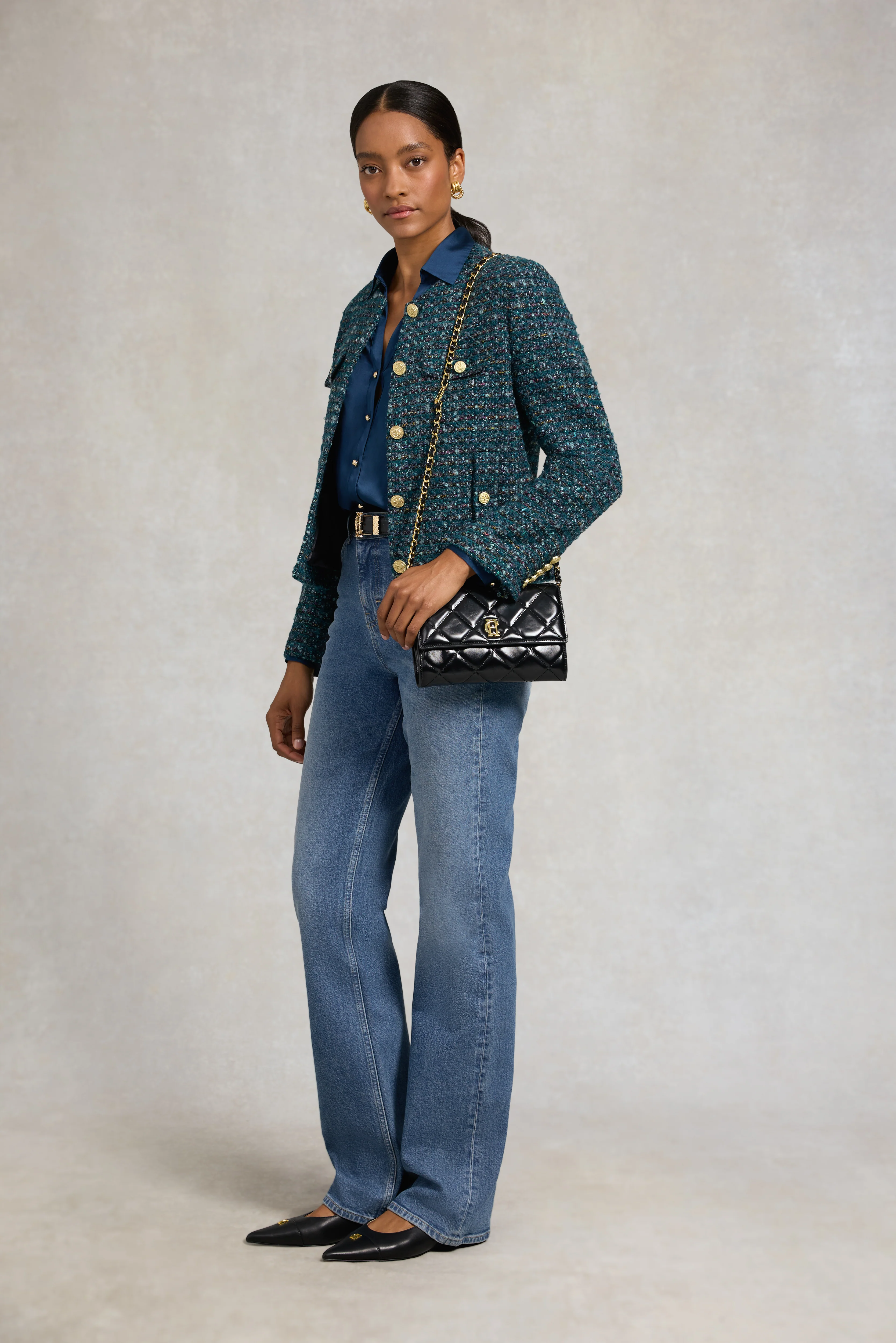 Annie V-Neck Shirt (Petrol) - Image 3