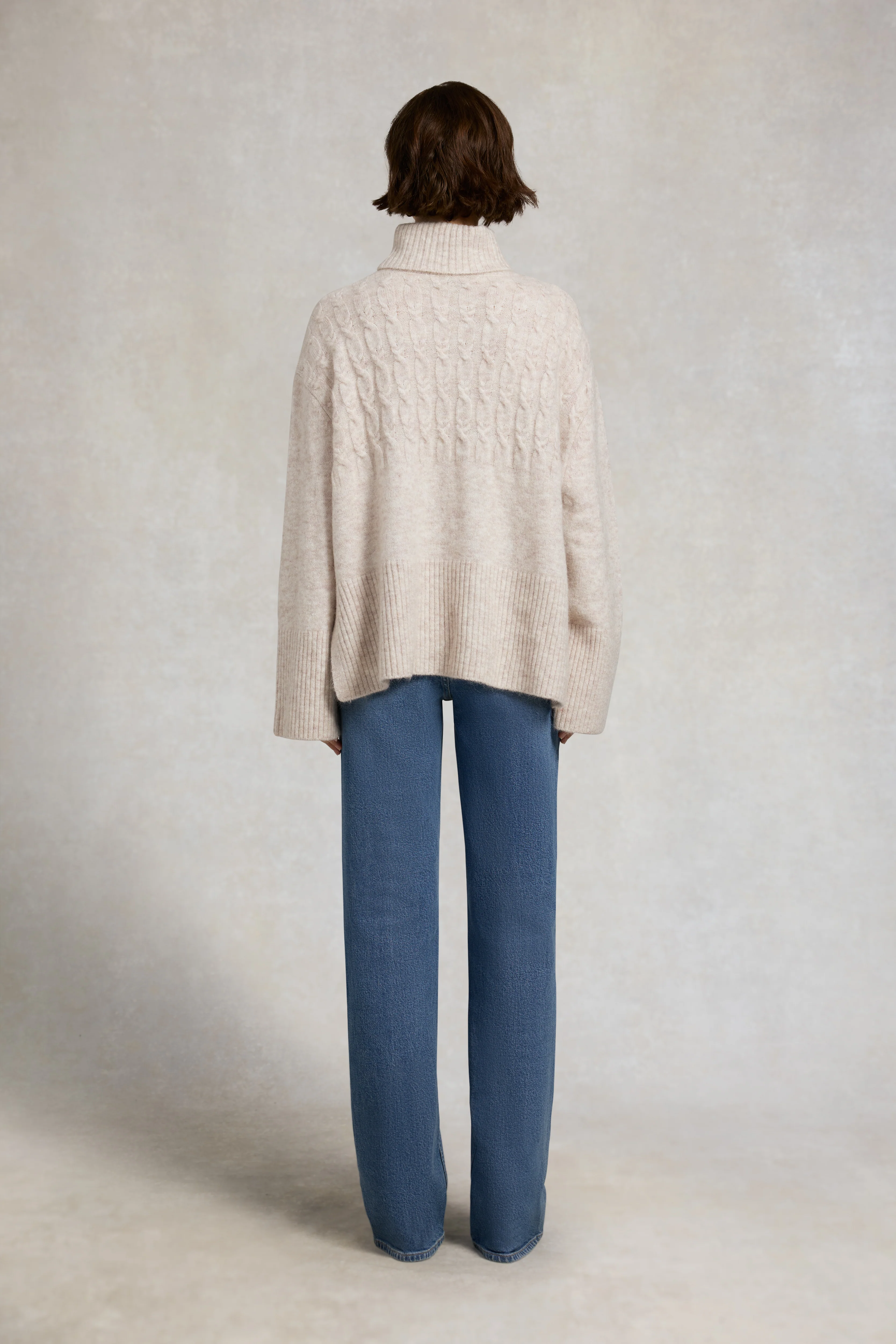 Antonia Cable Roll Neck Knit (Barley) - Image 5