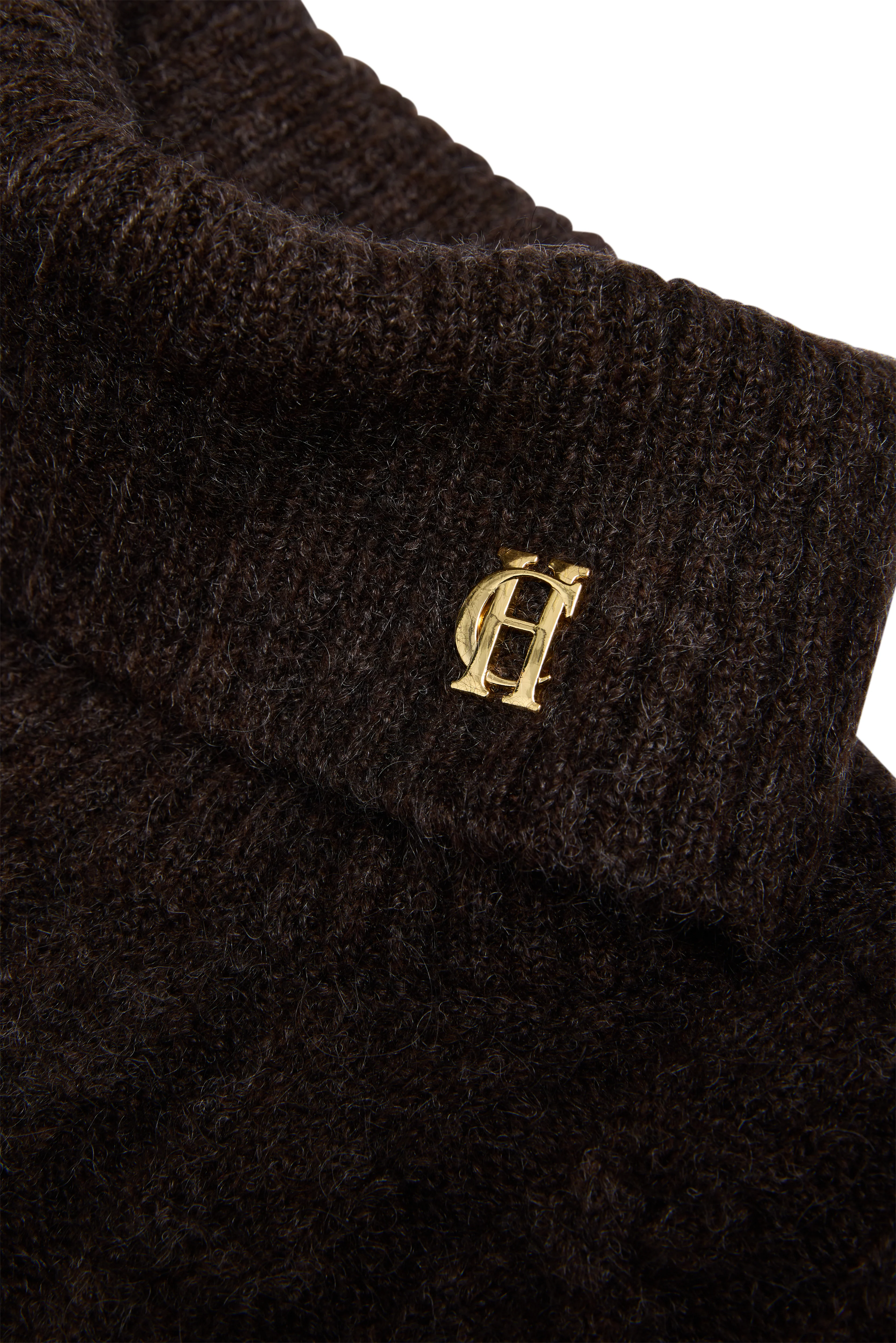 Antonia Cable Roll Neck Knit (Chocolate) - Image 7