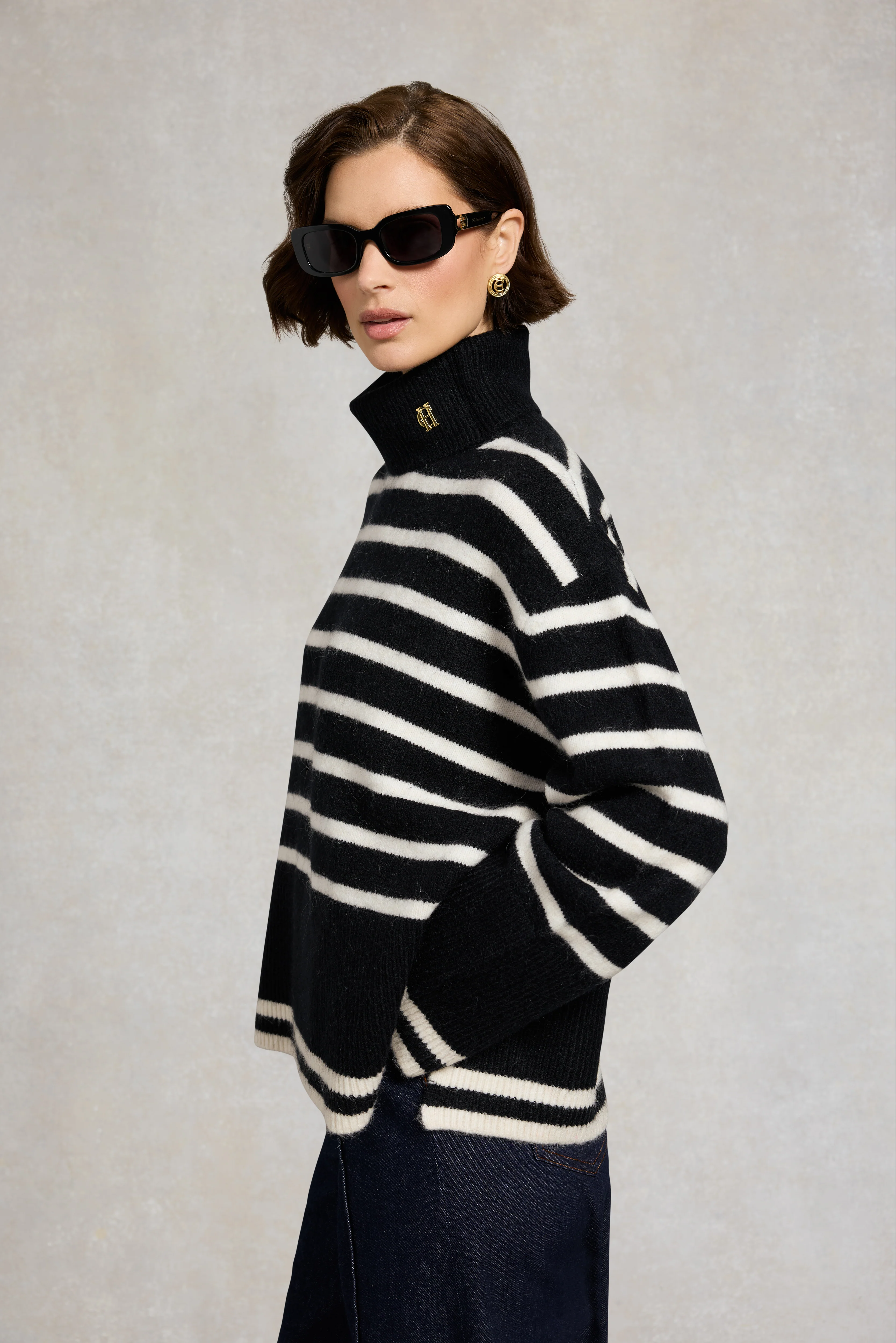 Antonia Roll Neck Knit (Black) - Image 2