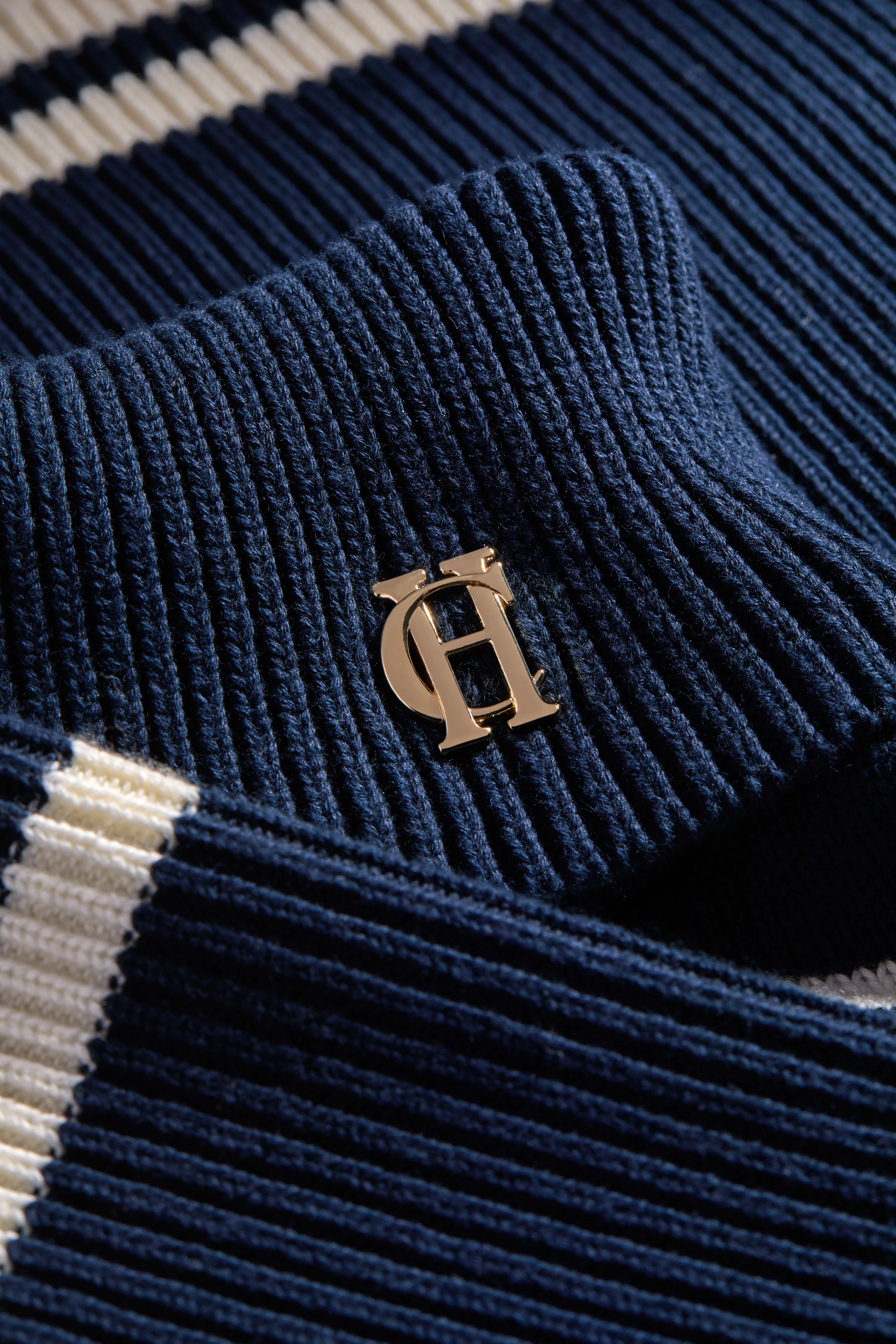 Antonia Roll Neck Knit (Ink Navy Stripe) - Image 6