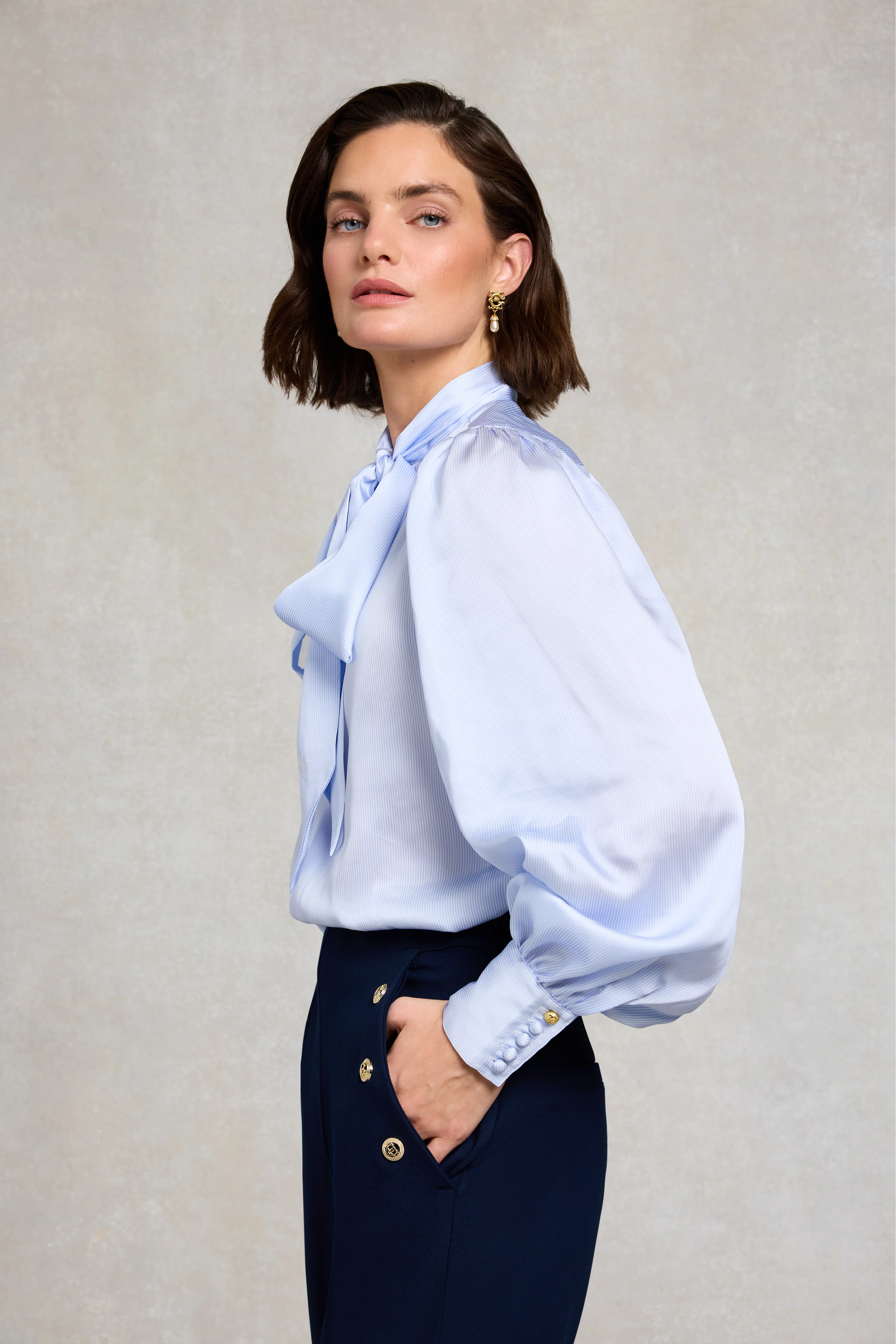 Ariella Blouse (Sky Stripe)