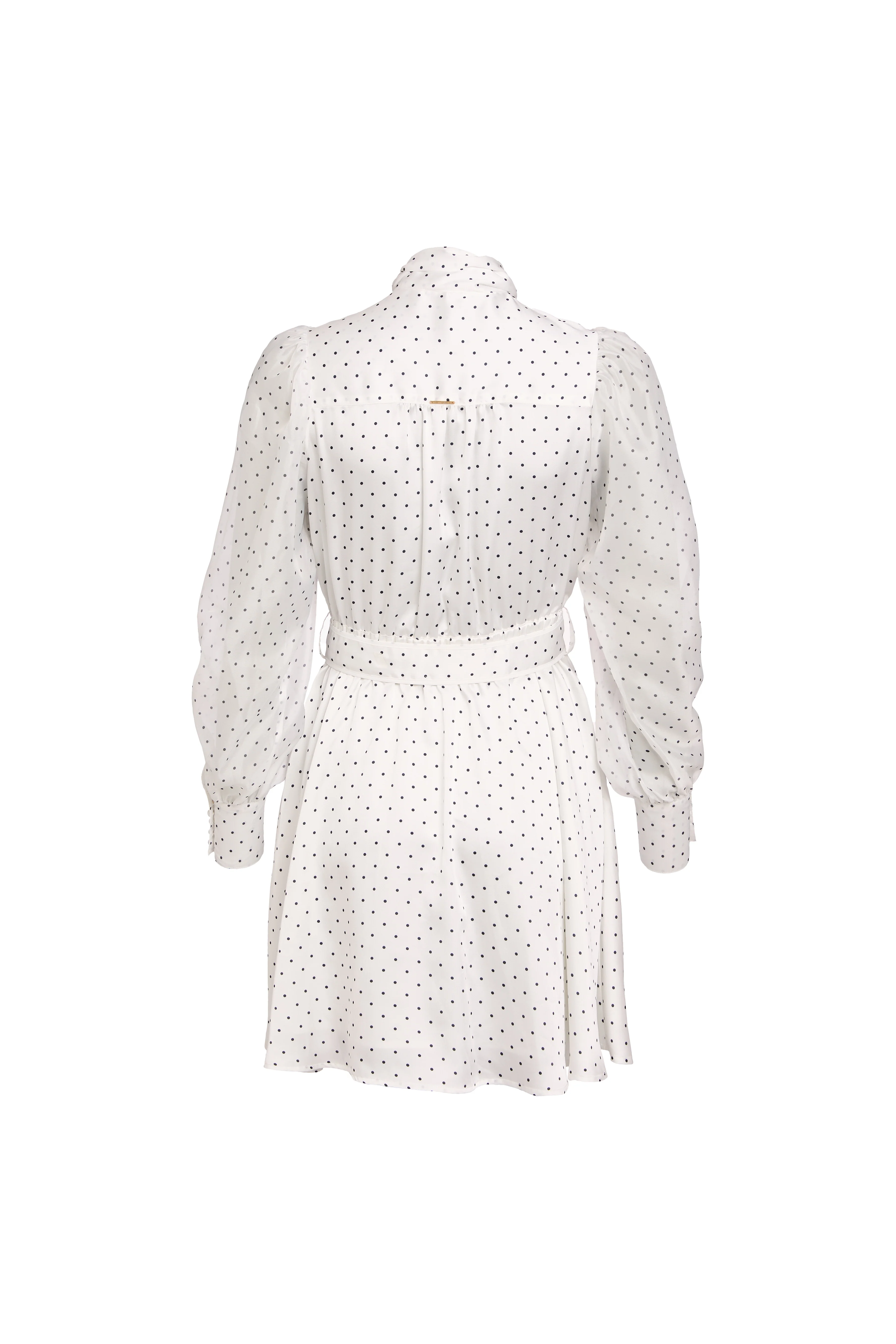 Ariella Mini Dress (White Polka Dot) - Image 10