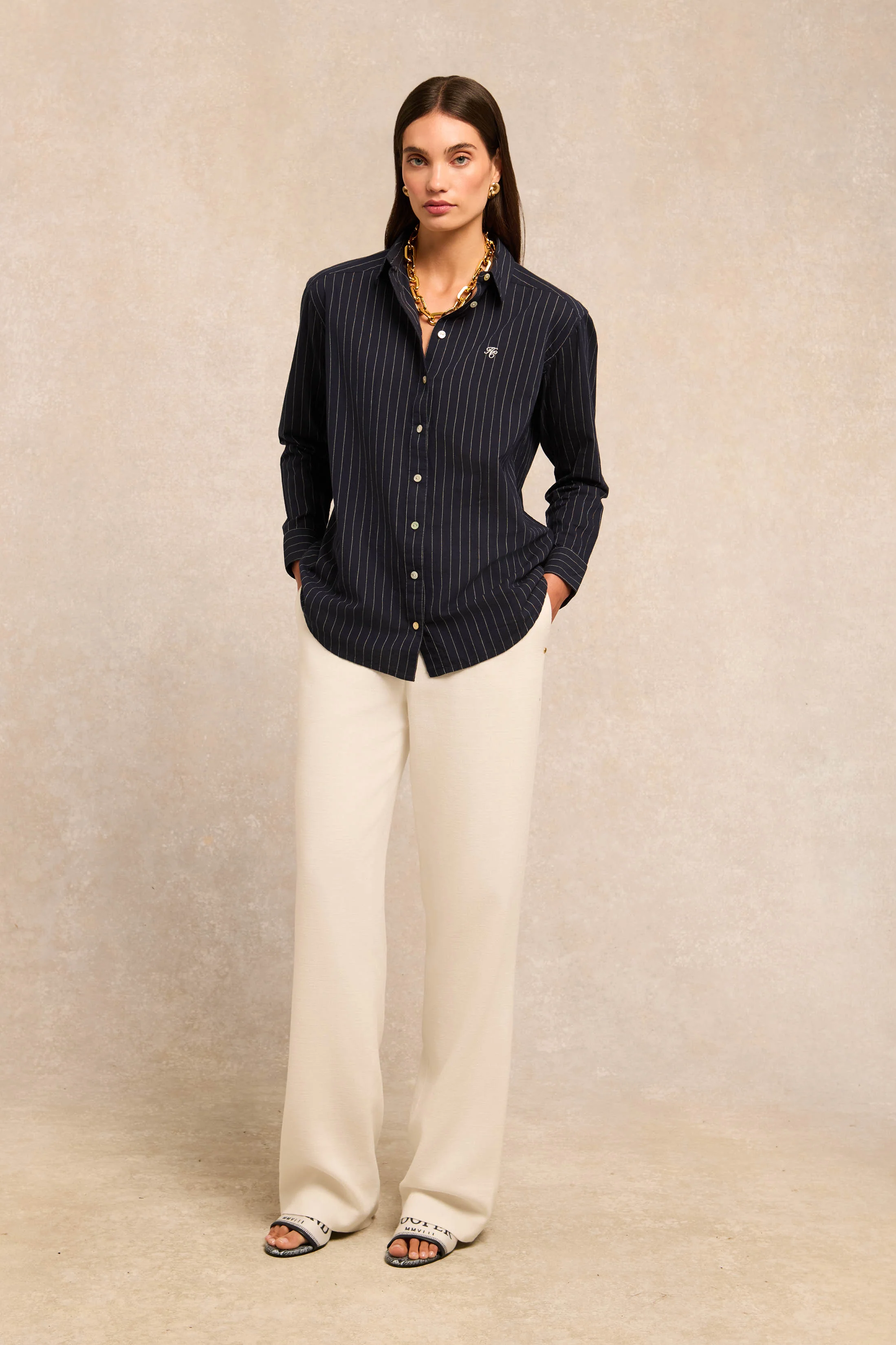 Athena Shirt (Navy Pinstripe) - Image 2