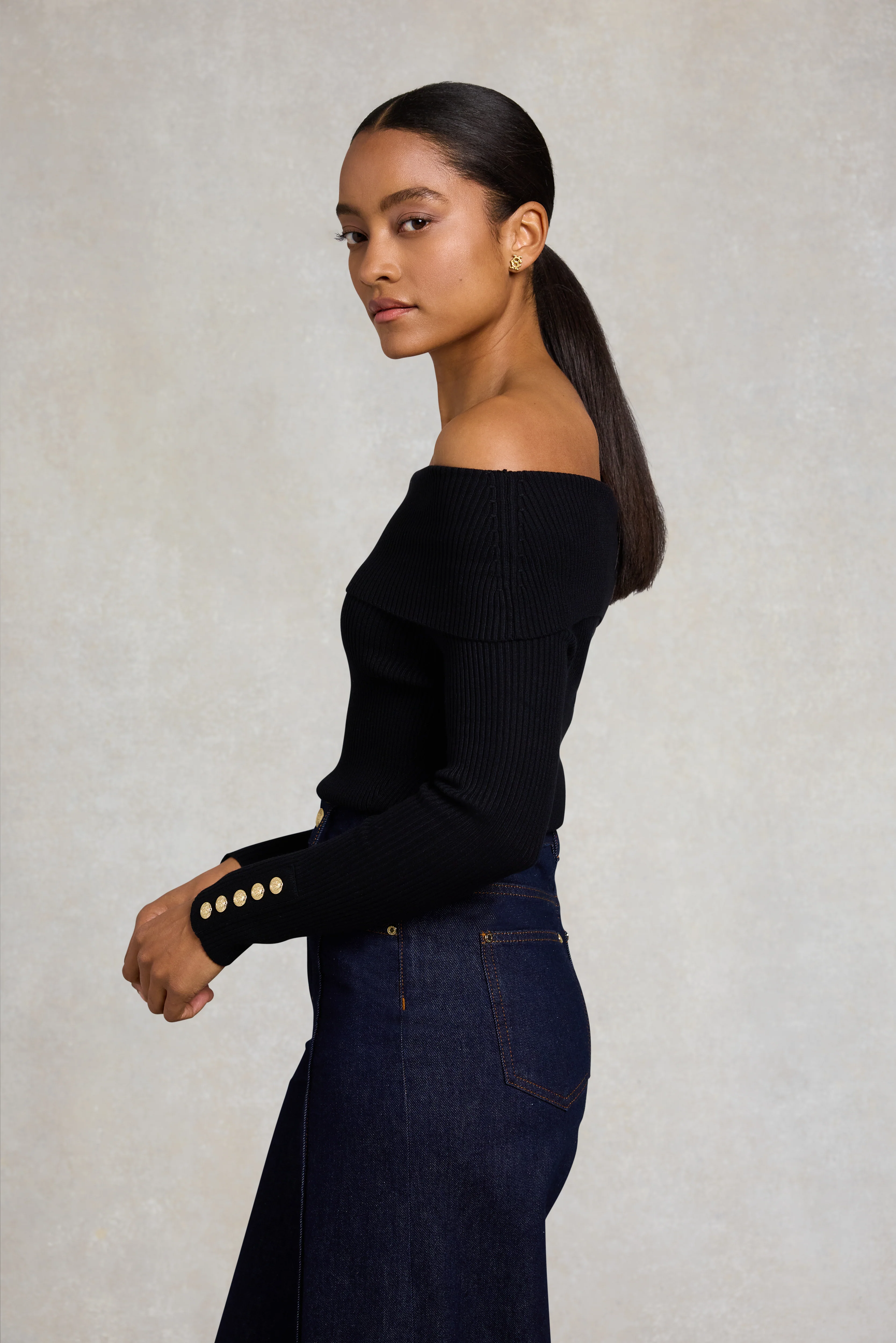 Bardot Knit (Black) - Image 2