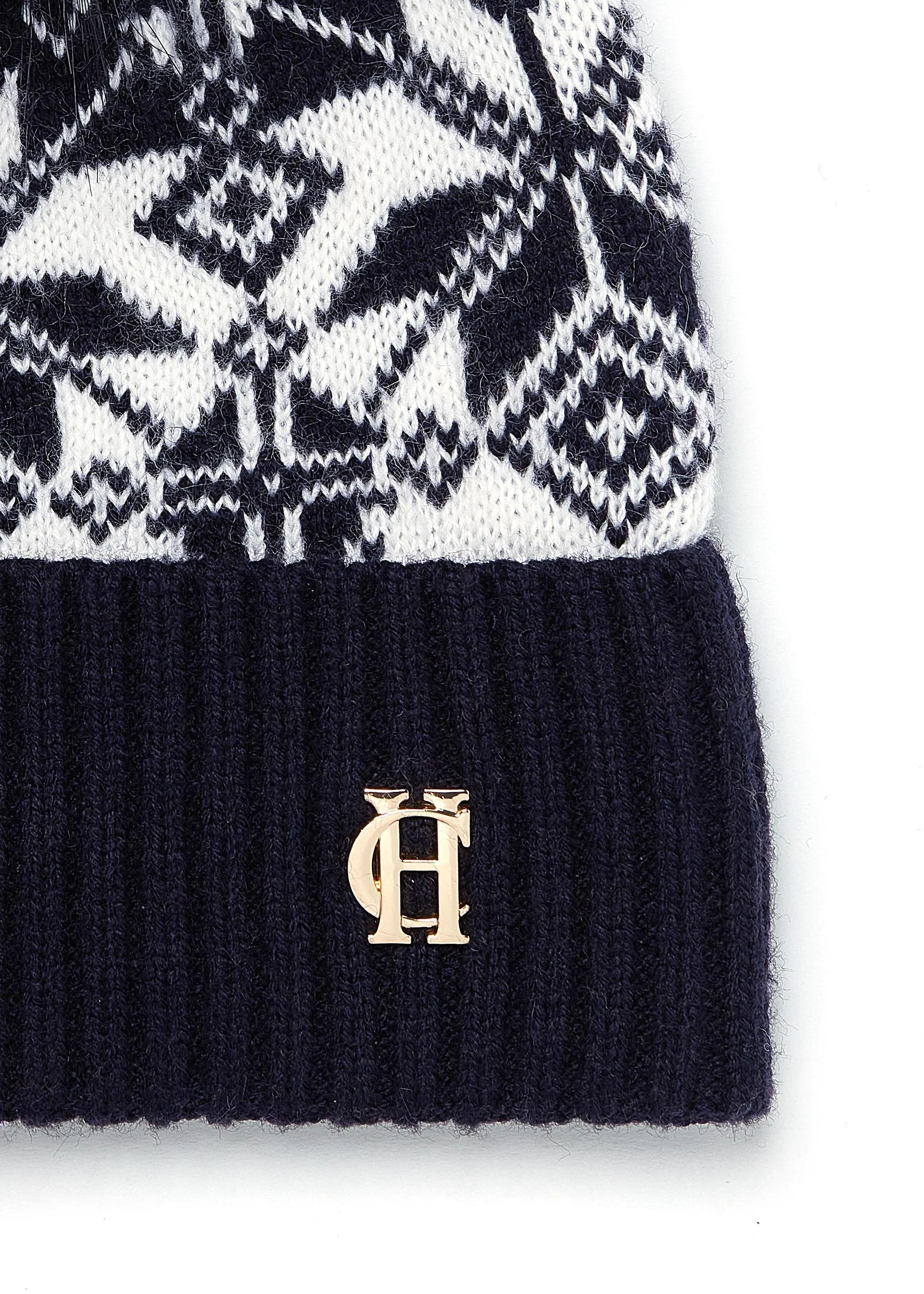 Beatrice Bobble Hat (Ink Navy Cream) - Image 4