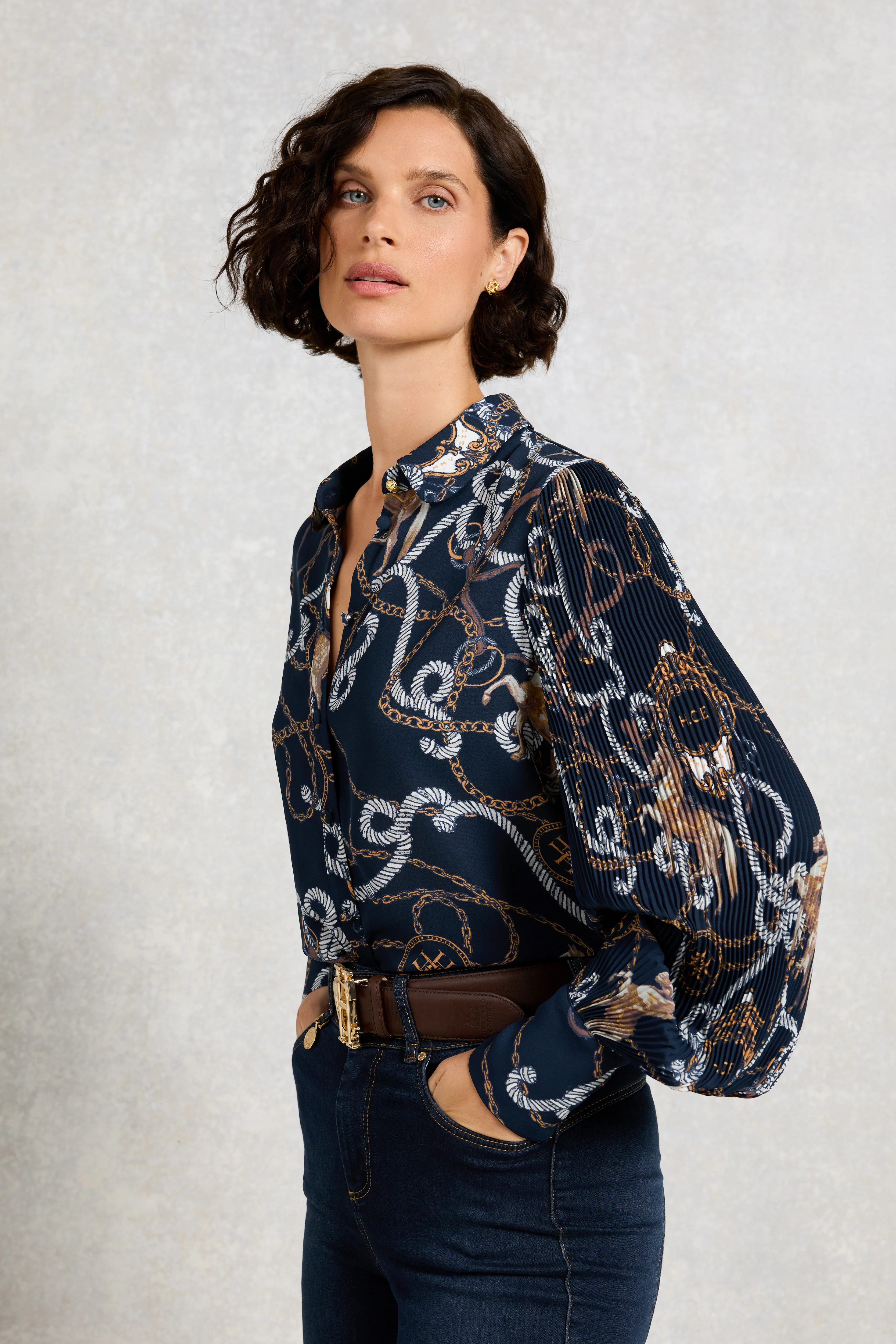 Beau Shirt (Navy Horse Print) - Image 2