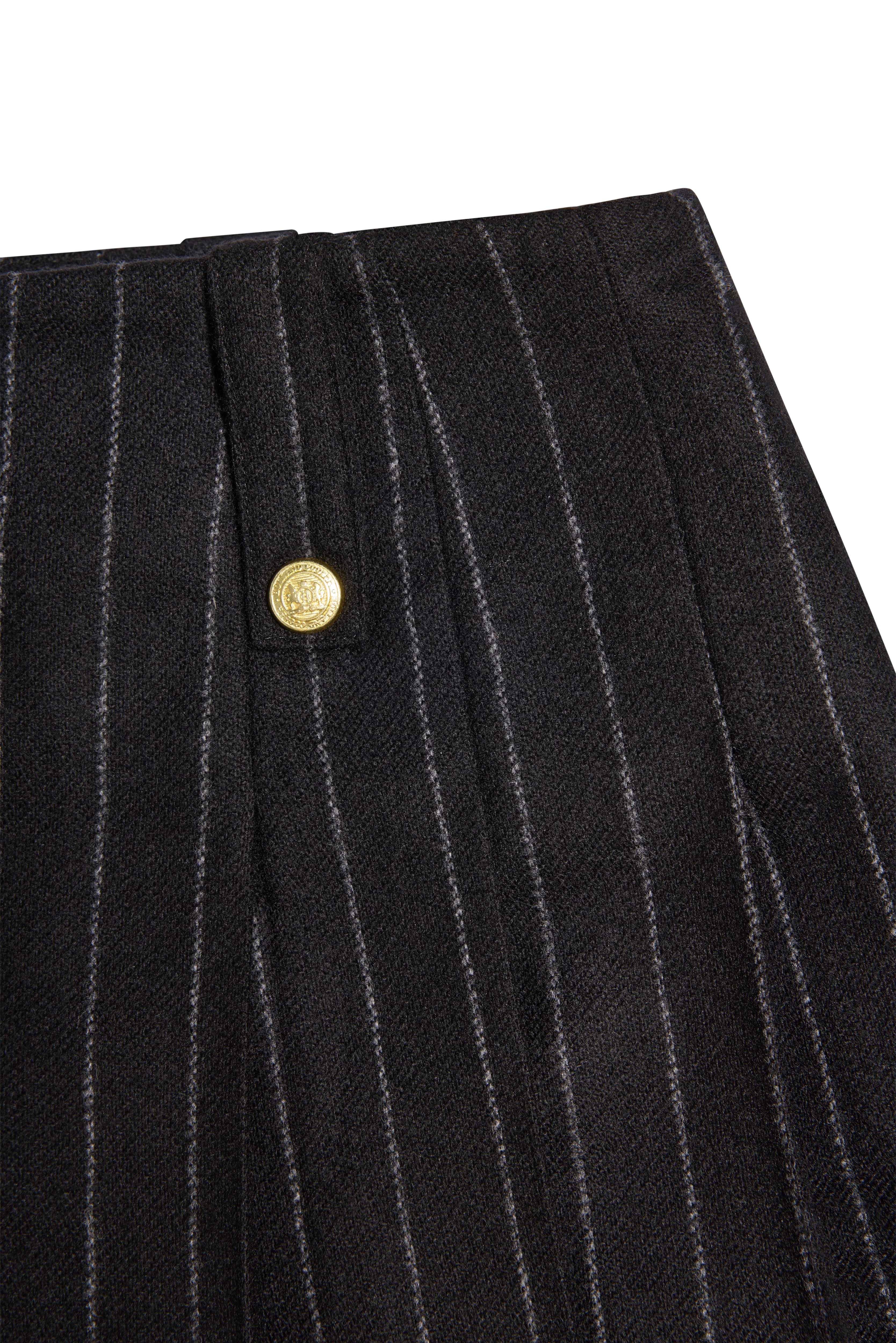Belgravia Mini Skirt (Black Chalk Pinstripe) - Image 8