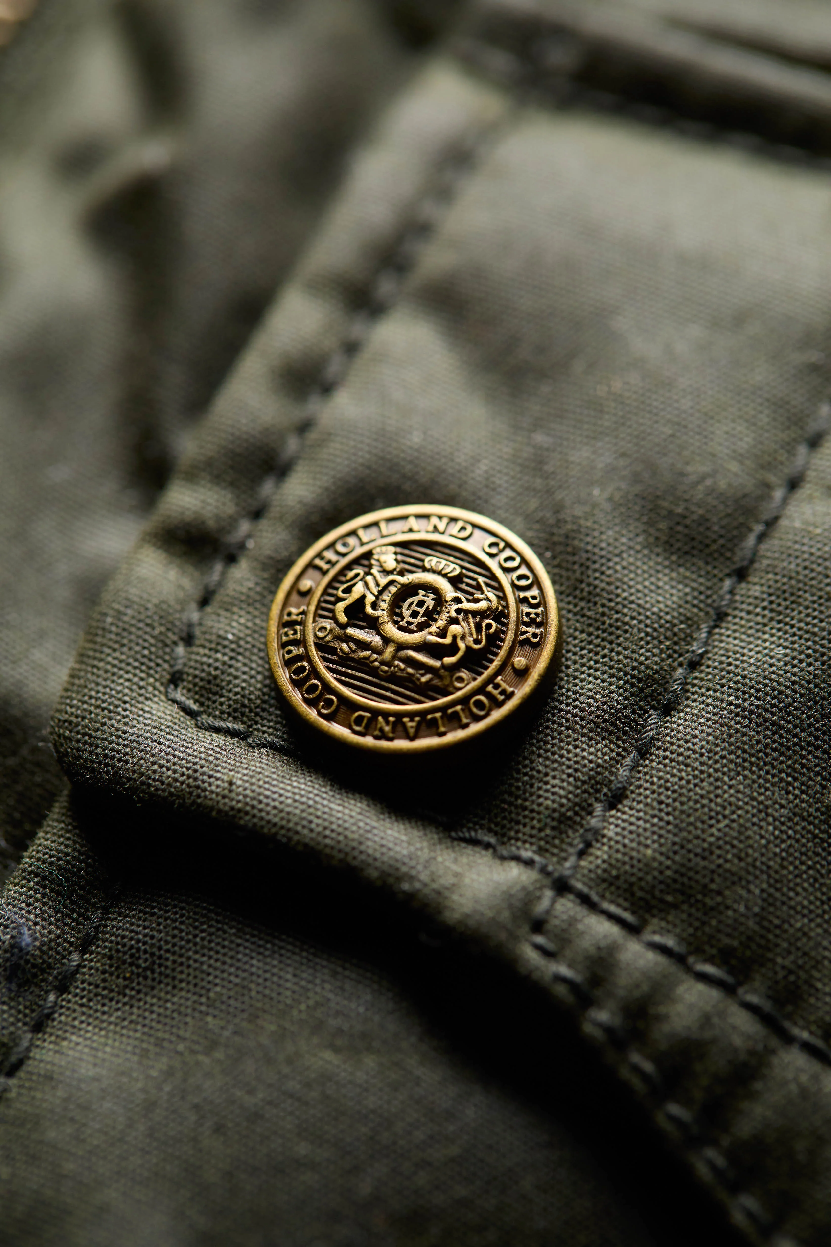 Belted Waxed Jacket (Dark Olive) - Image 10