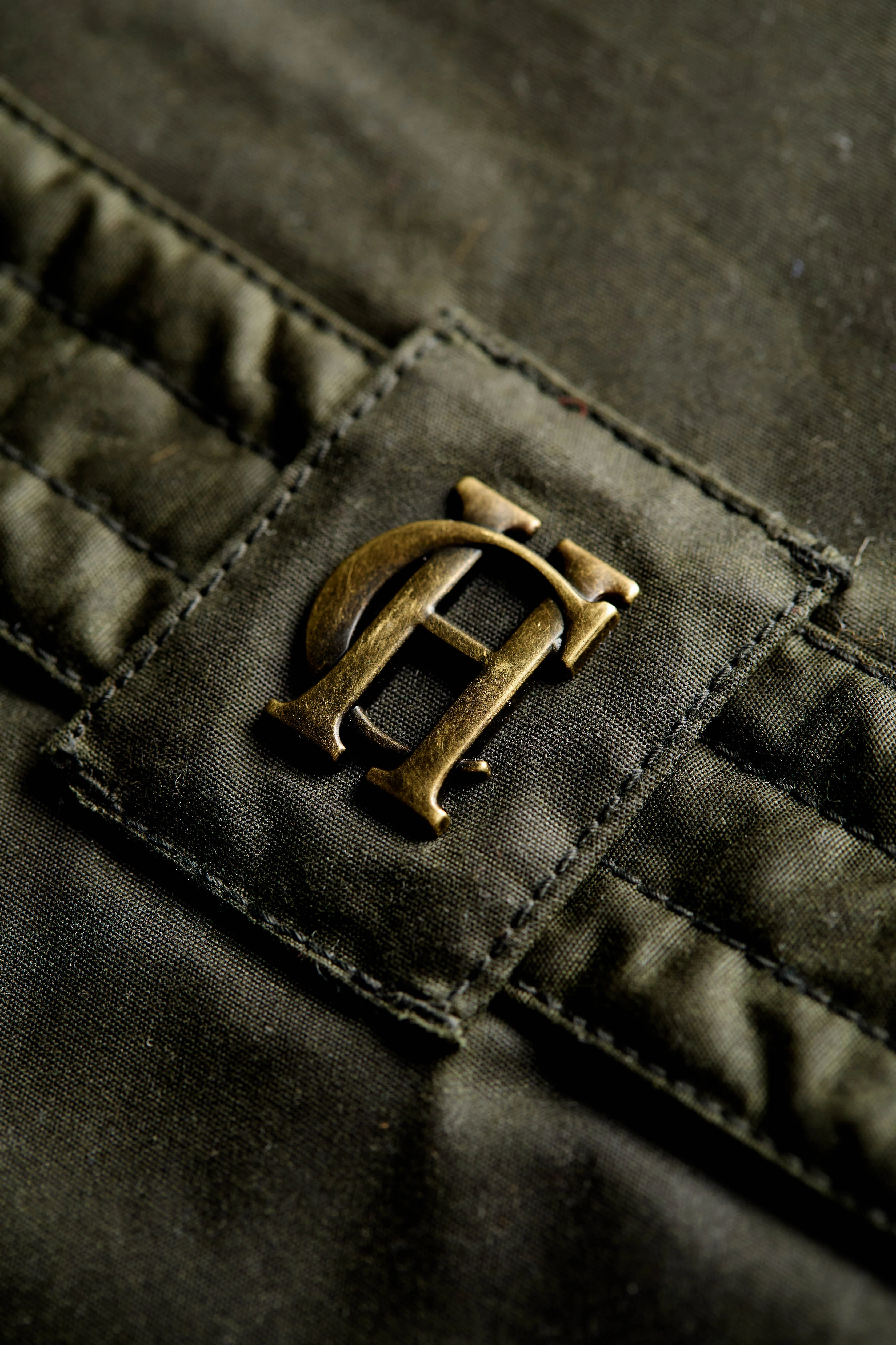 Belted Waxed Jacket (Dark Olive) - Image 9