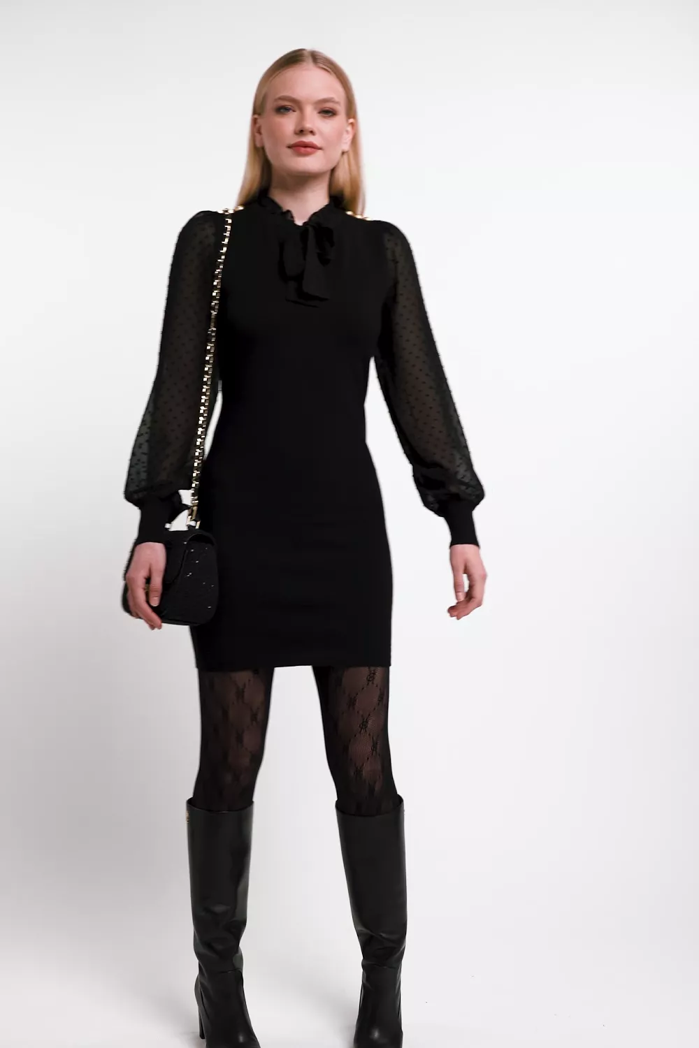 Bethany Mini Dress (Black) - Image 5