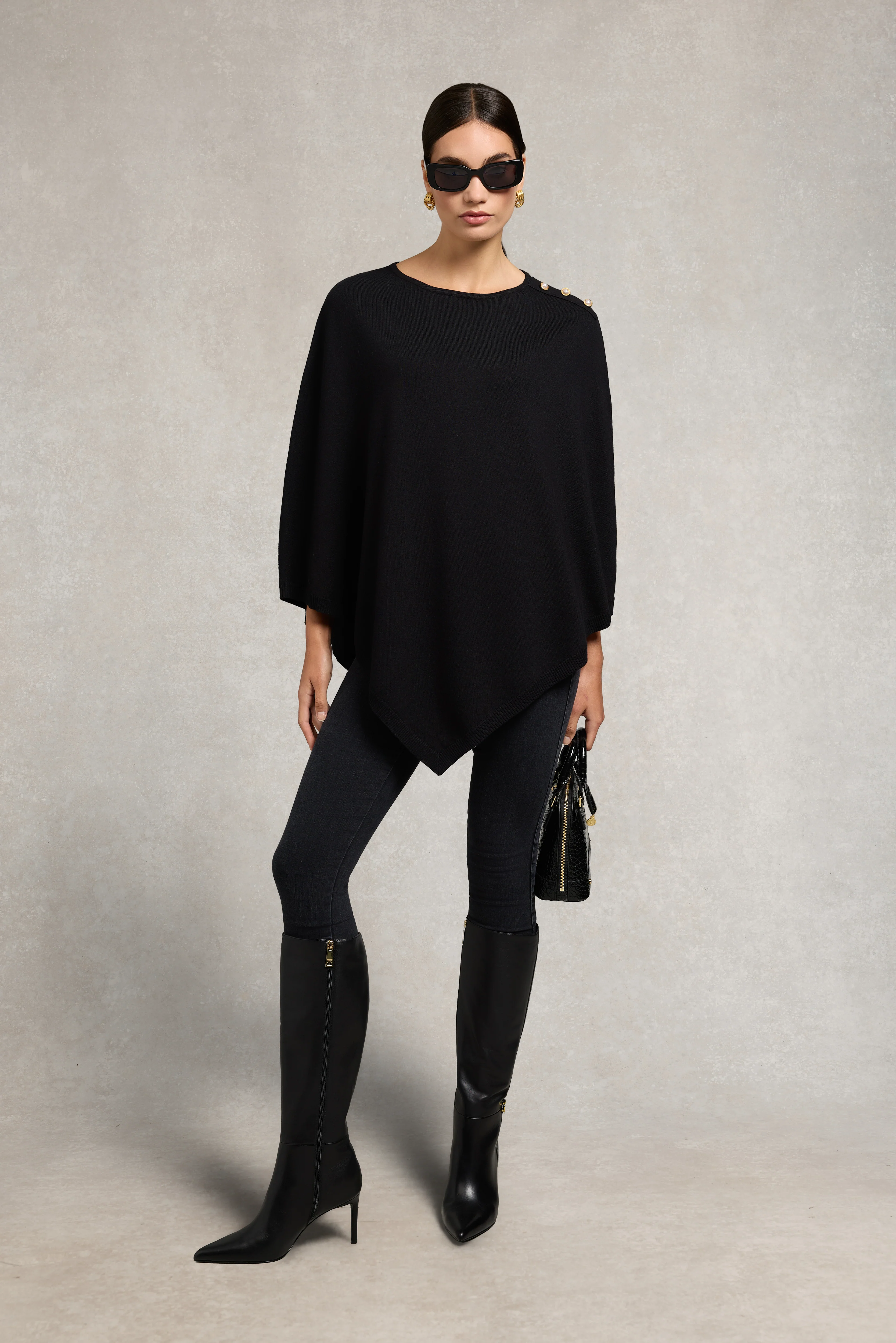 Boat Neck Cape (Black) - Image 3