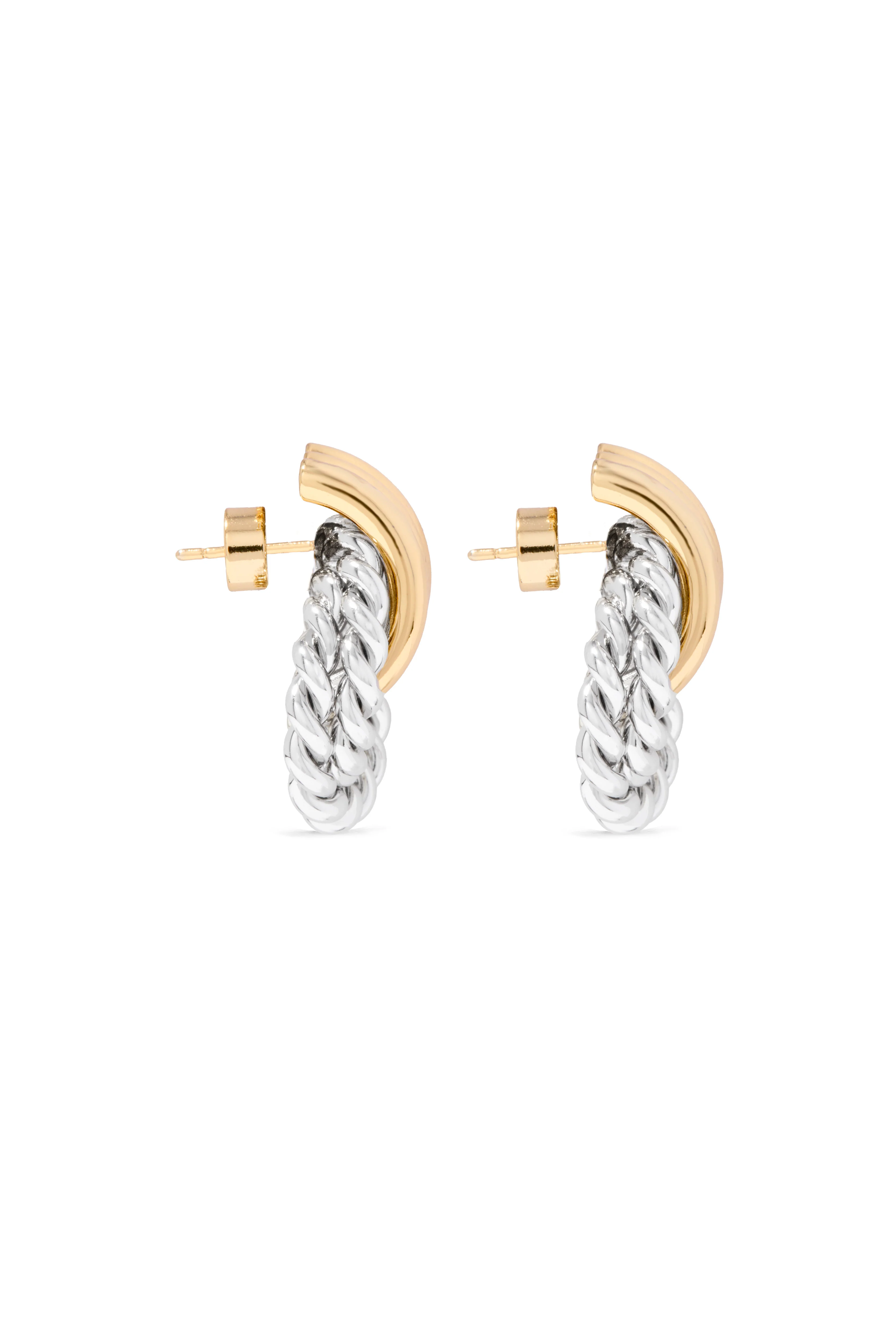 Braided Hoop Earring (Gold Silver) - Image 7