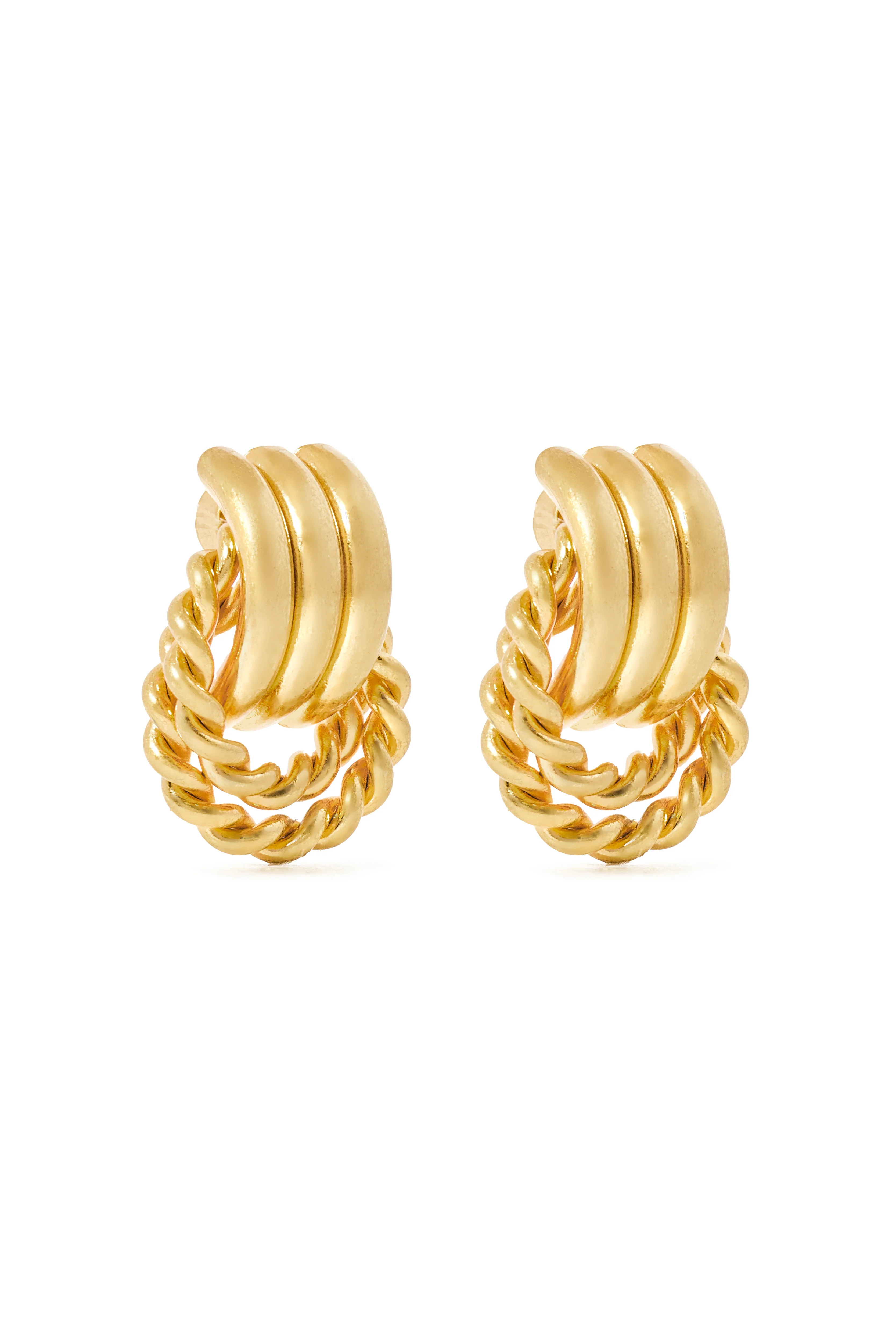 Braided Hoop Earrings (Vintage Gold) - Image 3