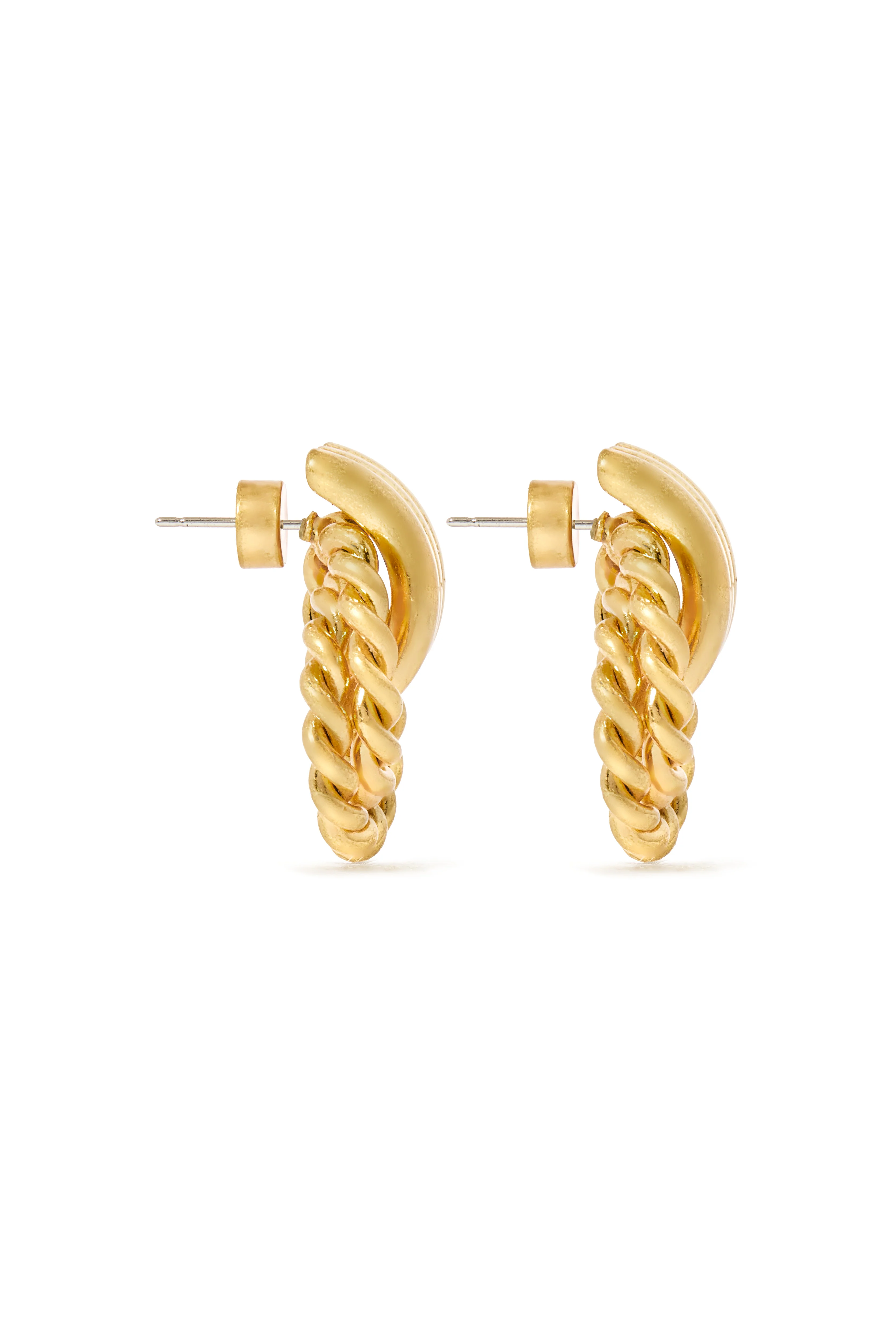 Braided Hoop Earrings (Vintage Gold) - Image 4