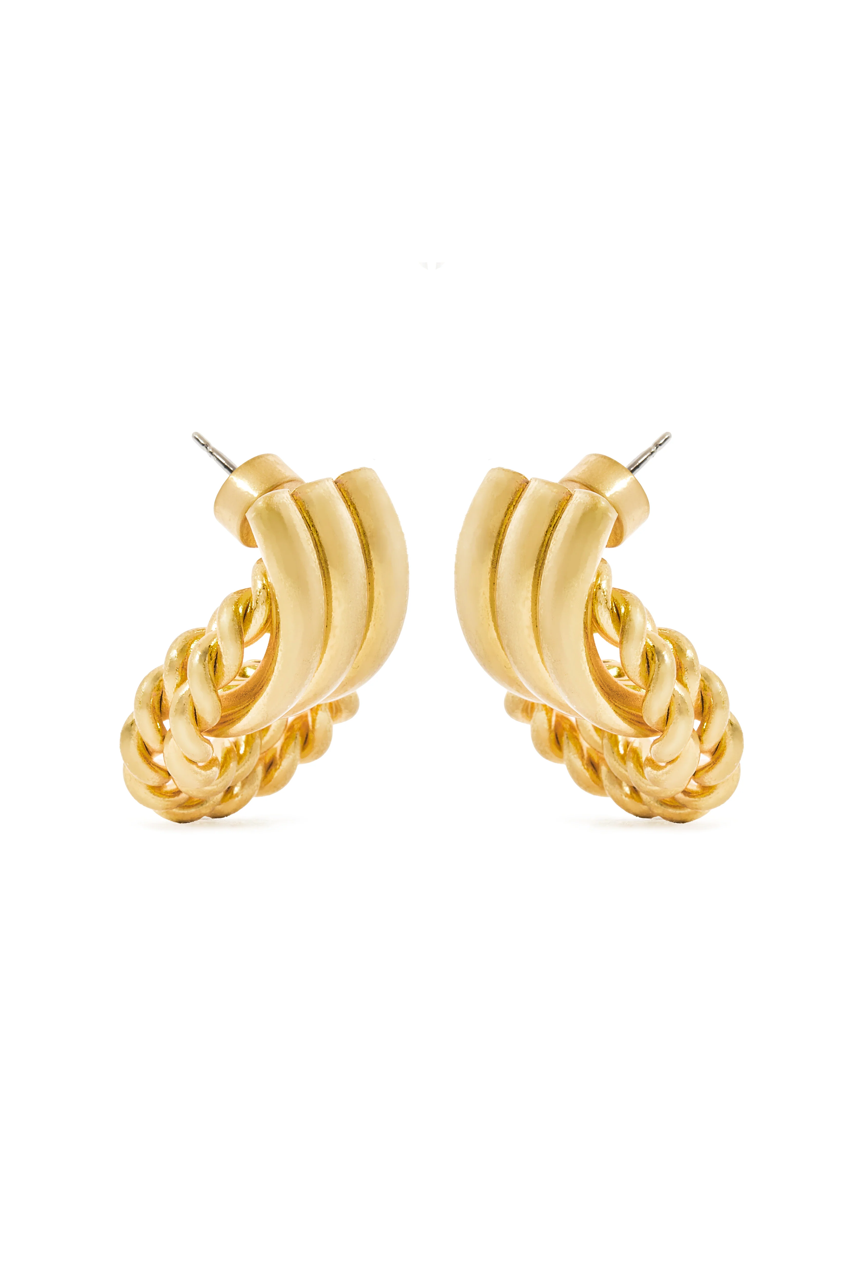 Braided Hoop Earrings (Vintage Gold) - Image 5