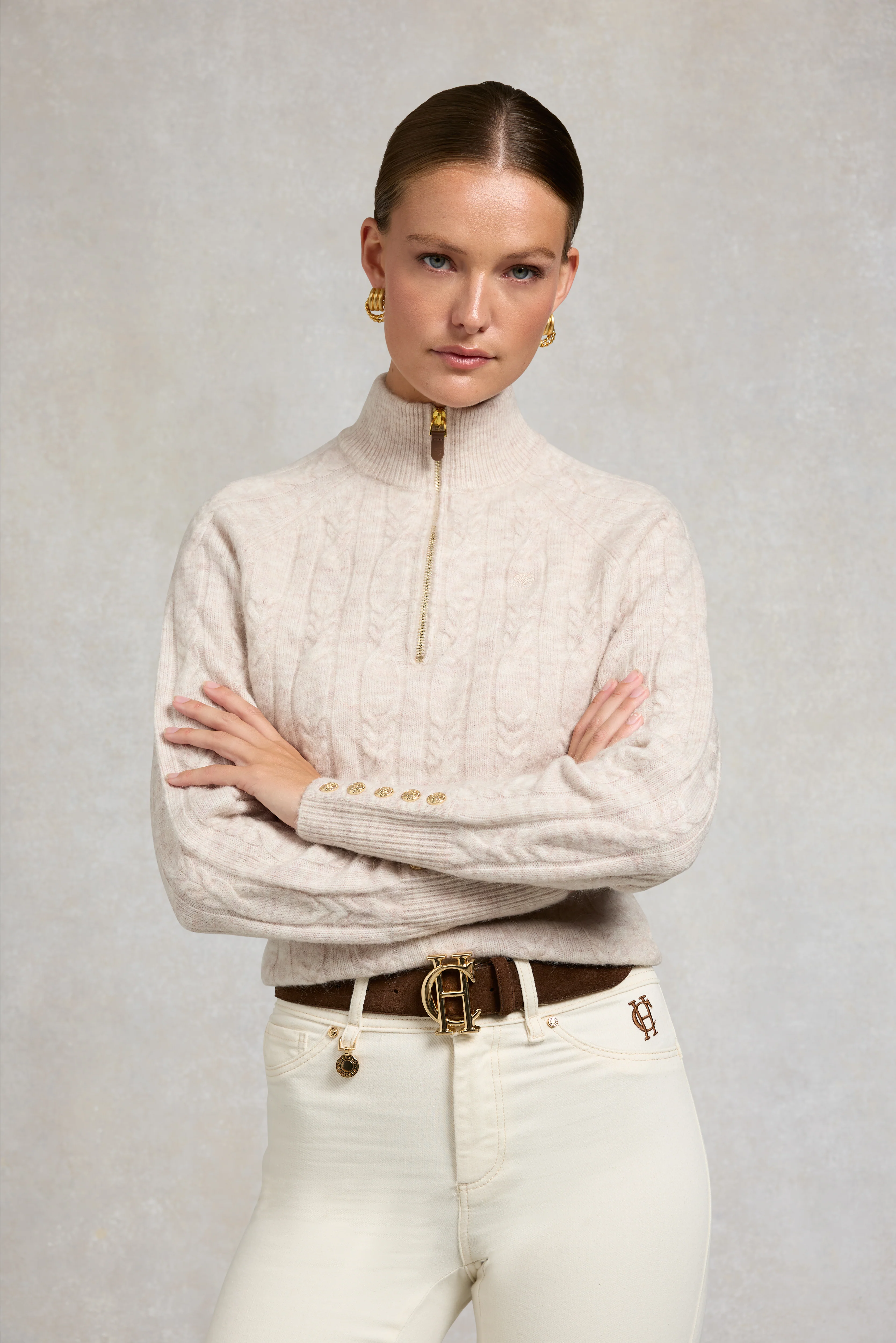Bridget Quarter Zip Knit (Barley) - Image 7