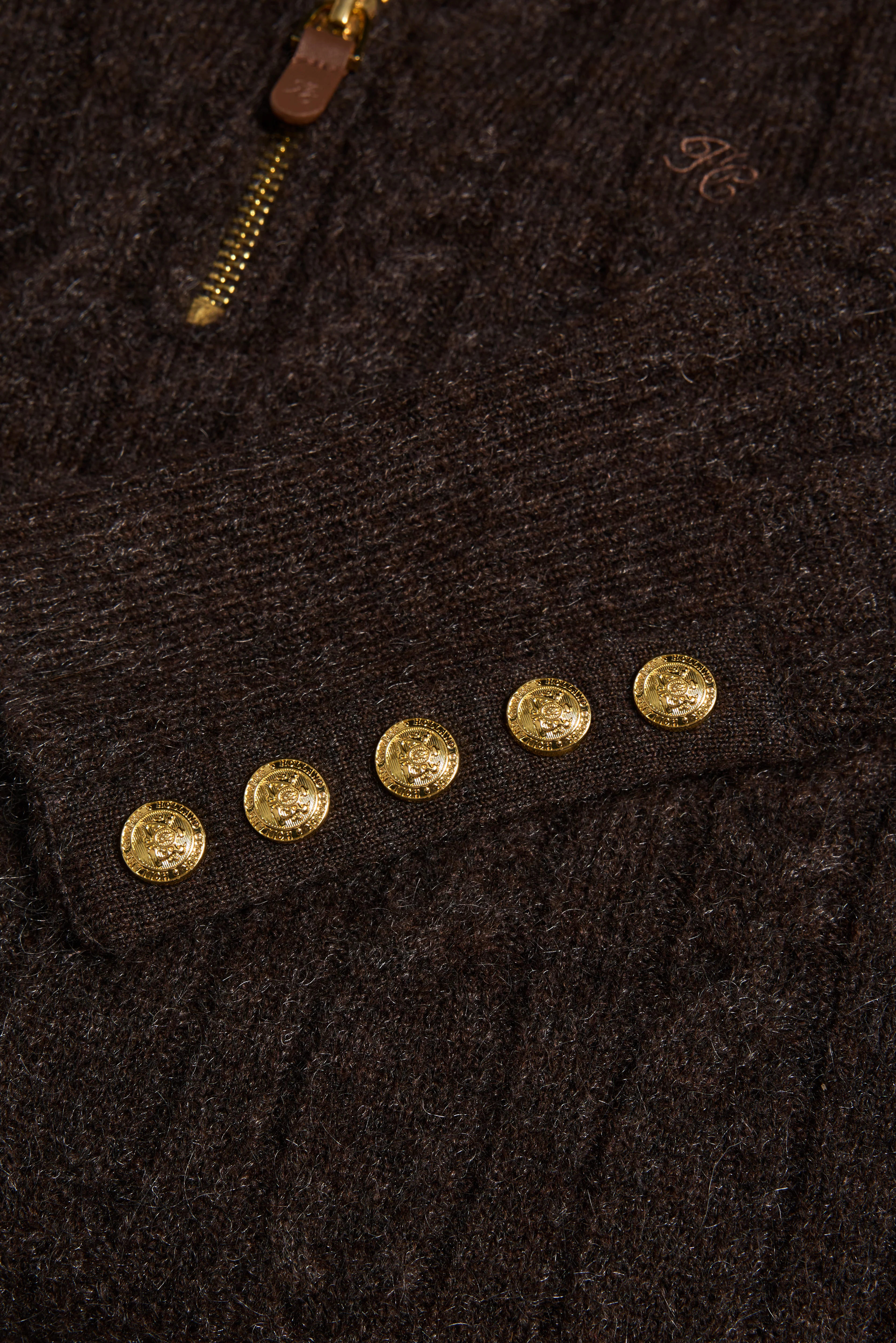 Bridget Quarter Zip Knit (Chocolate) - Image 10