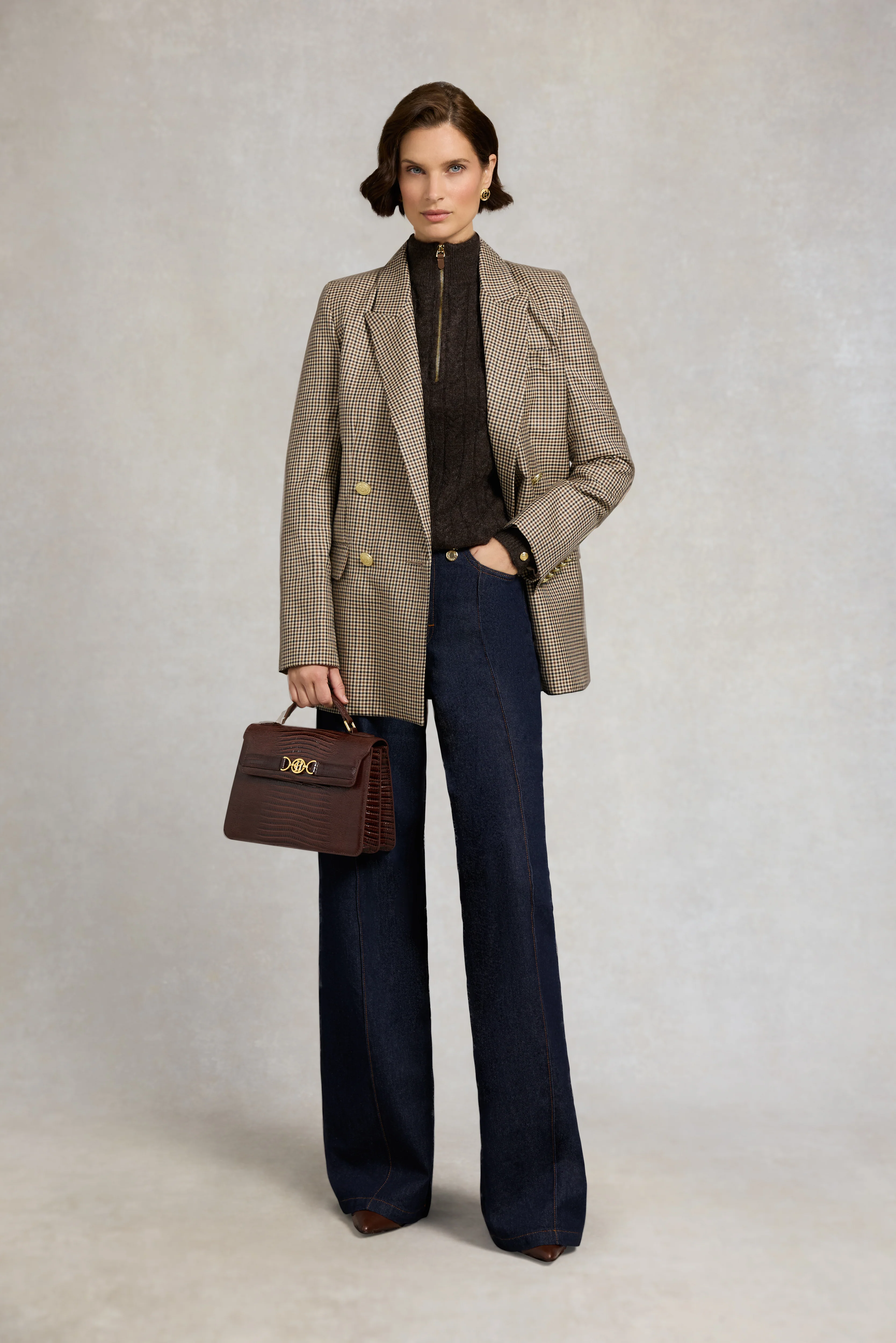 Bridget Quarter Zip Knit (Chocolate) - Image 3