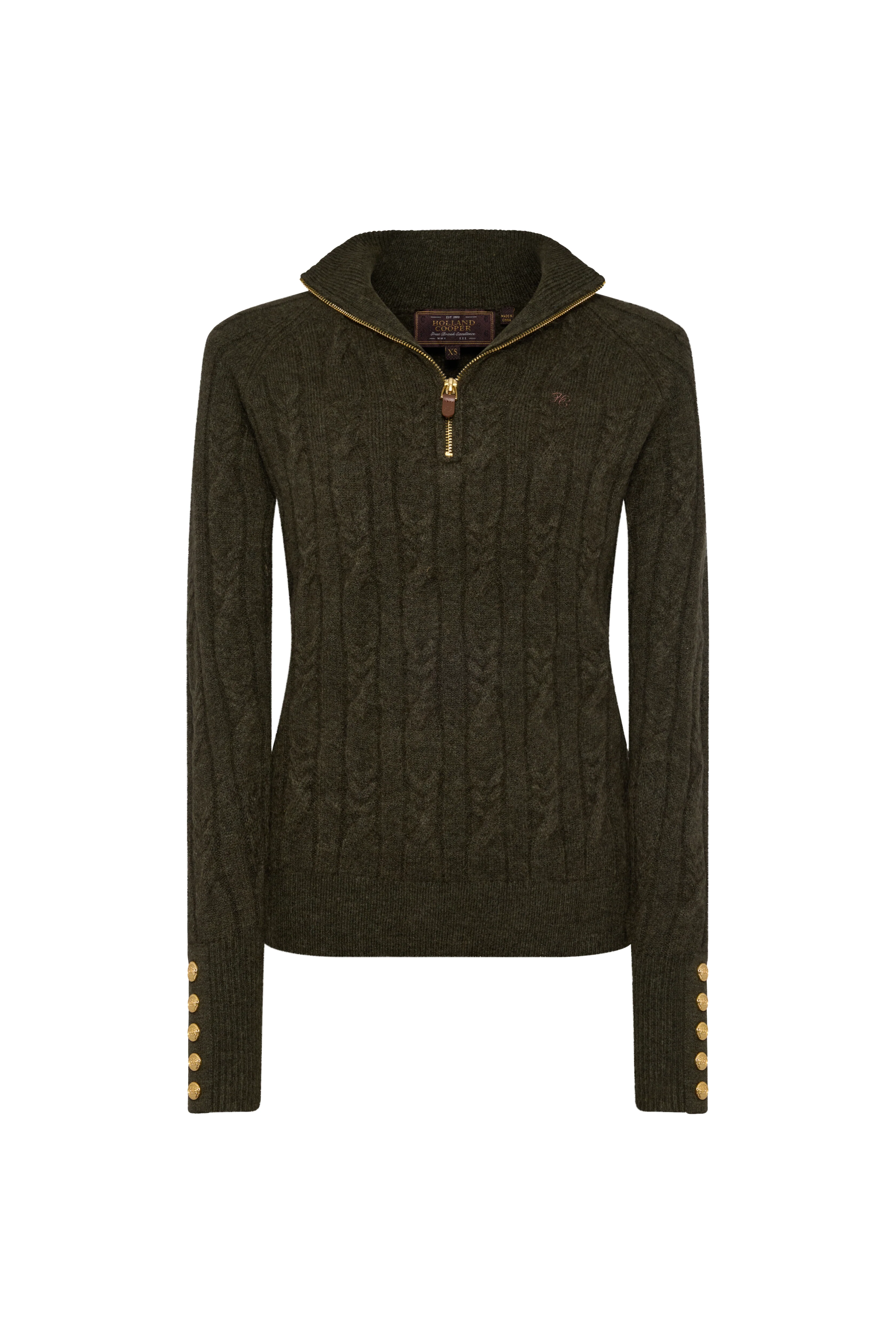 Bridget Quarter Zip Knit (Forest Green) - Image 4