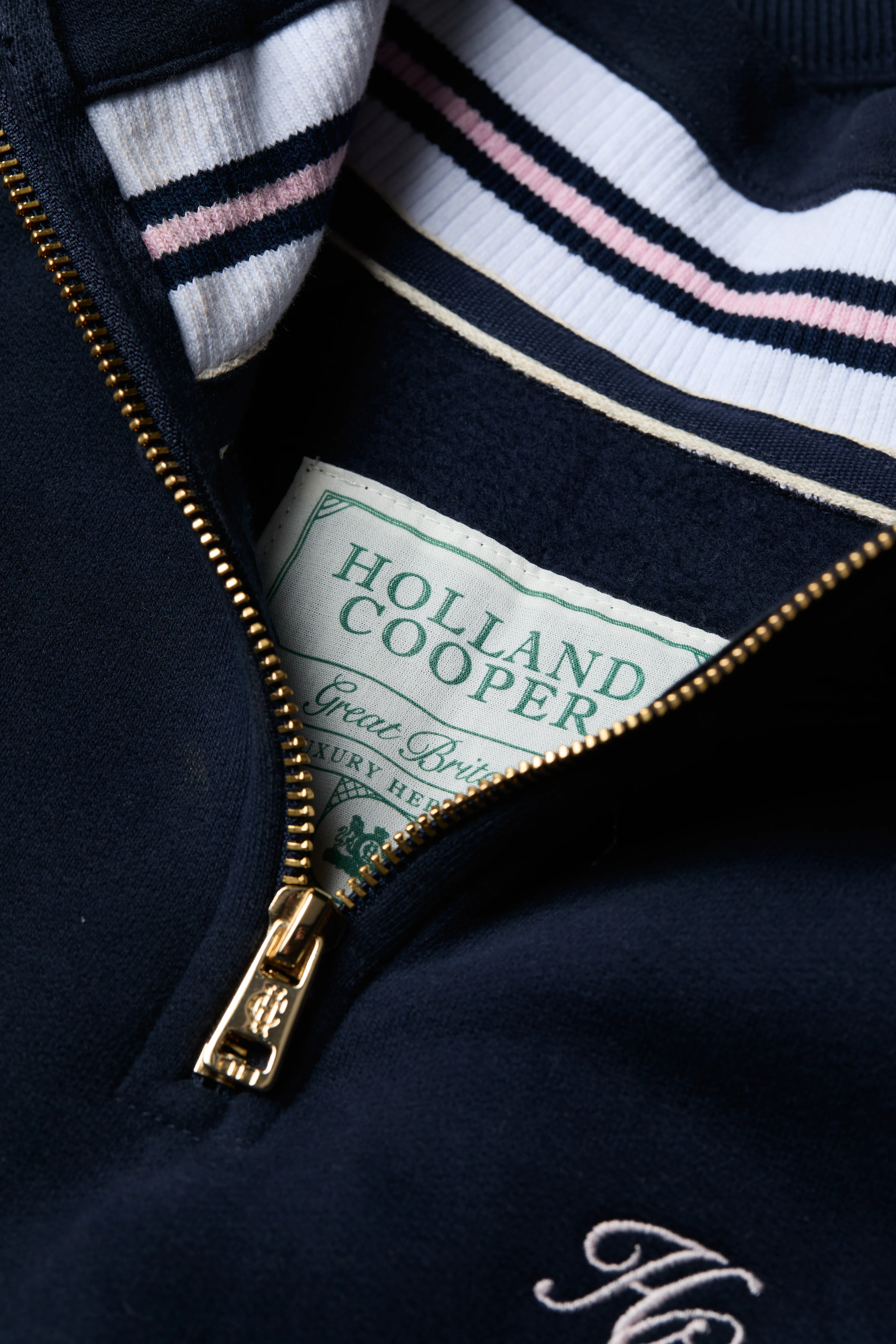 Burford Quarter Zip Neck Sweat (Ink Navy) - Image 6