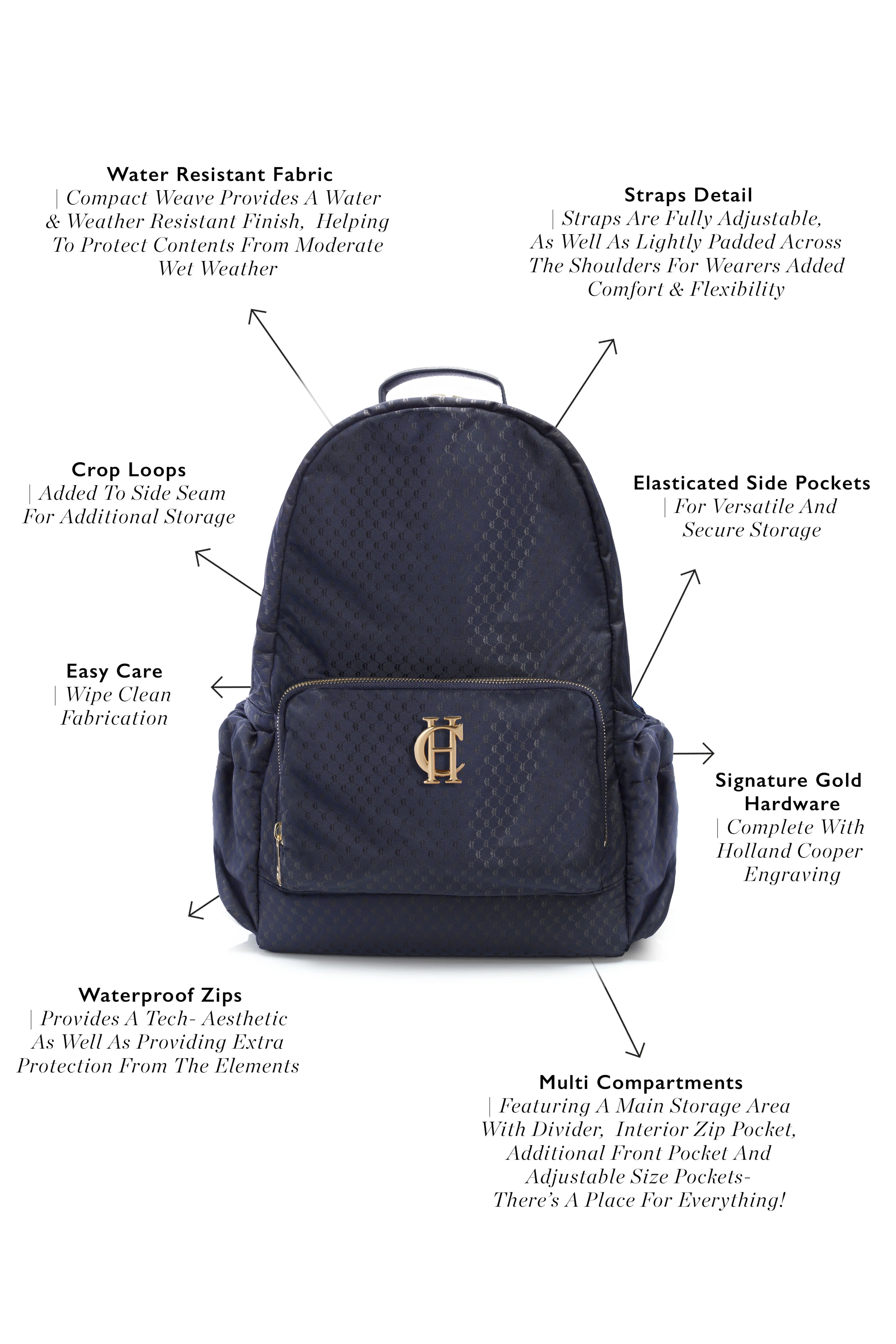 Burghley Backpack (Ink Navy Monogram) - Image 3