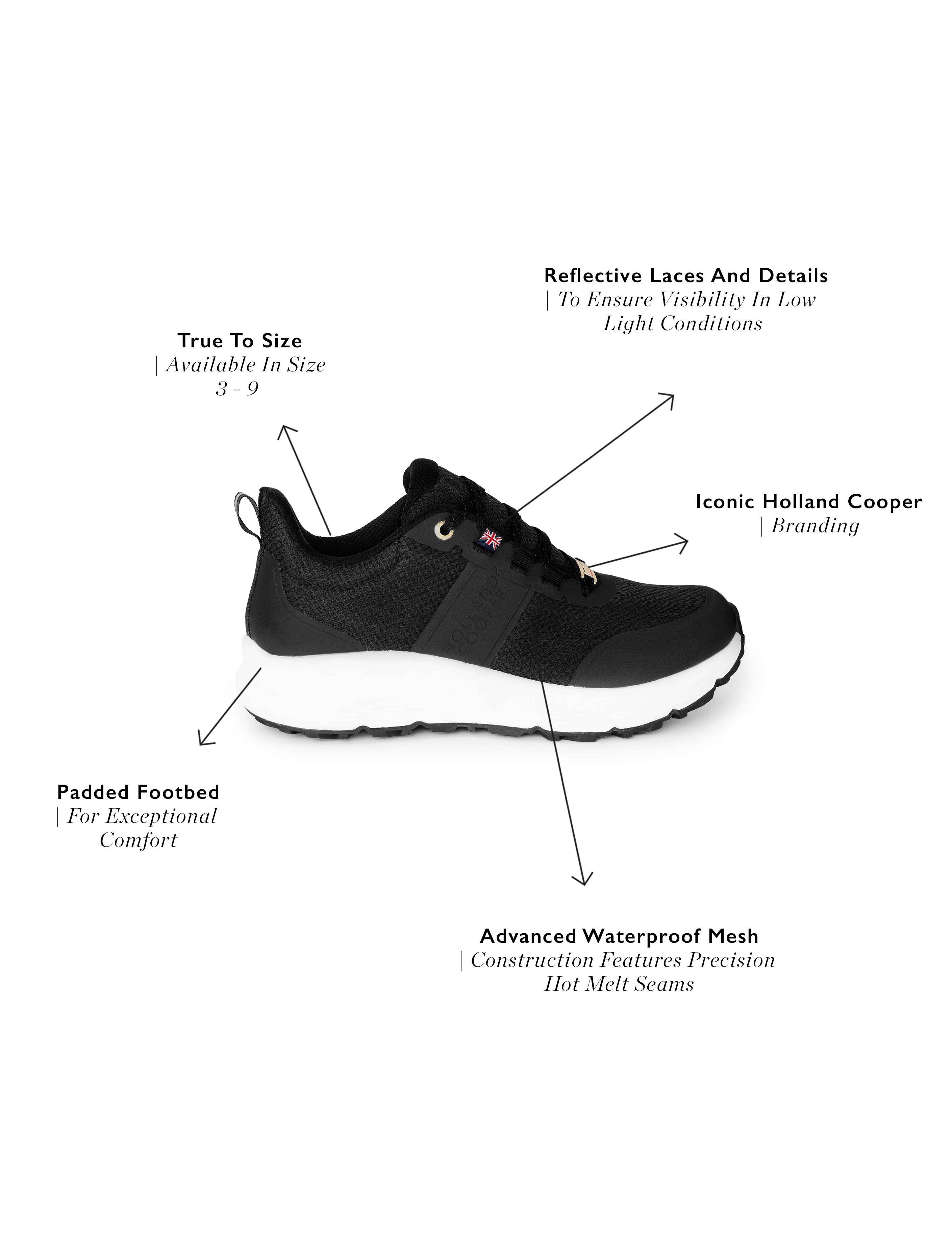 Burghley Waterproof Trainer (Black) - Image 11