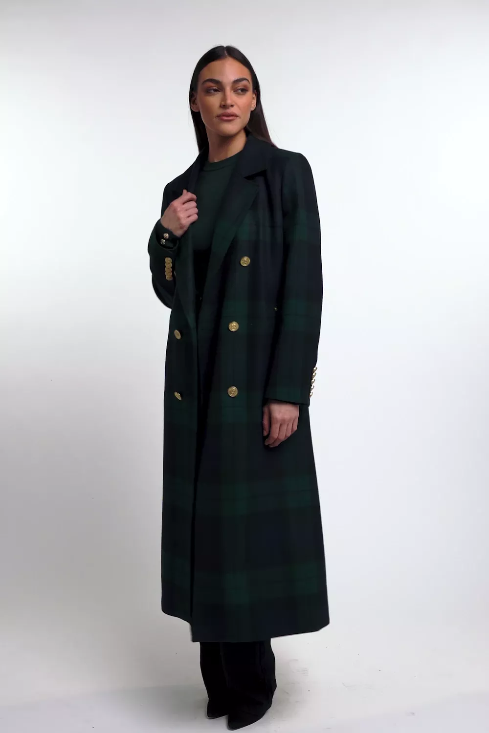 Buttoned Knit Crew Neck (Deep Emerald) - Image 5
