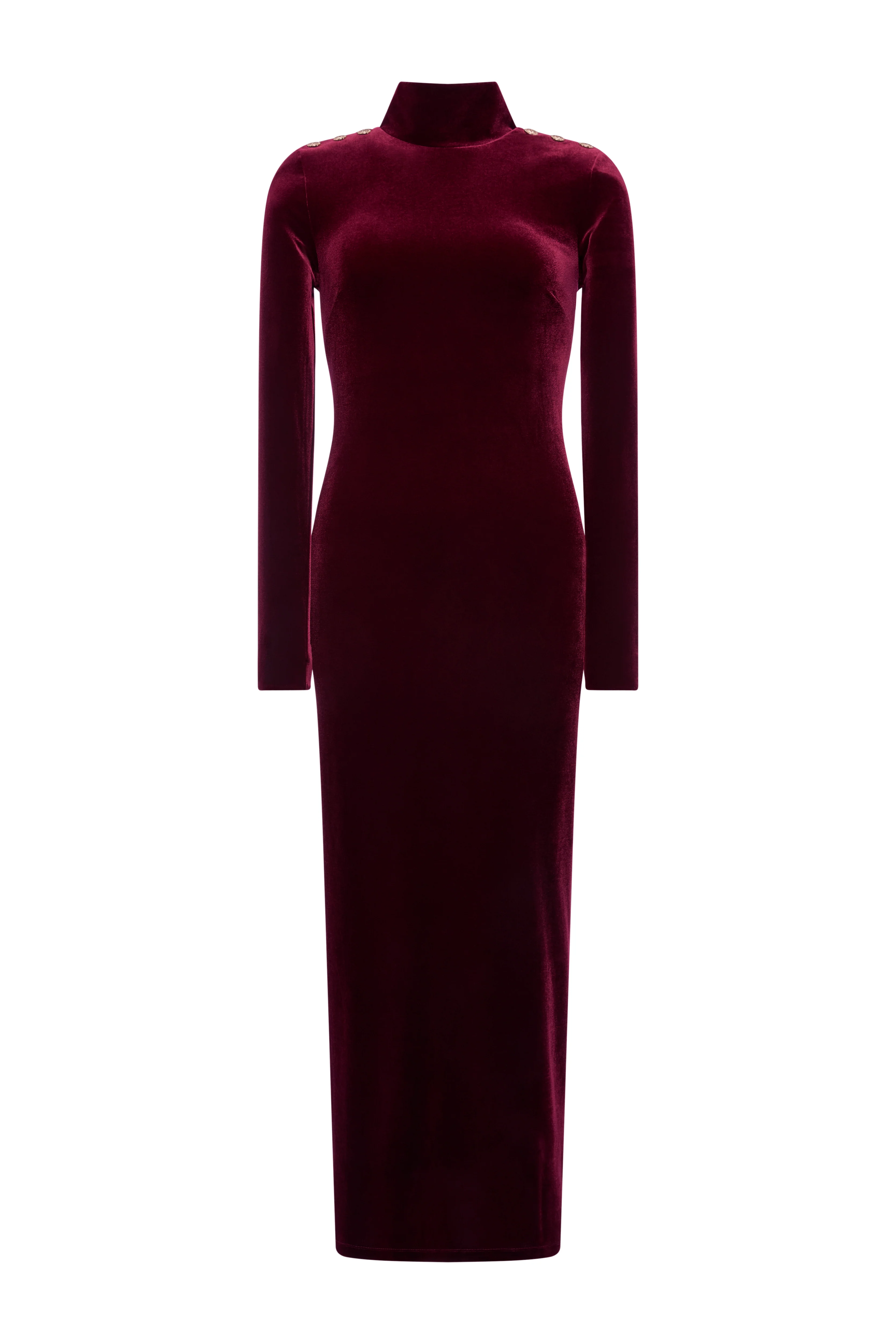 Cara Velvet Maxi Dress (Burgundy) - Image 7