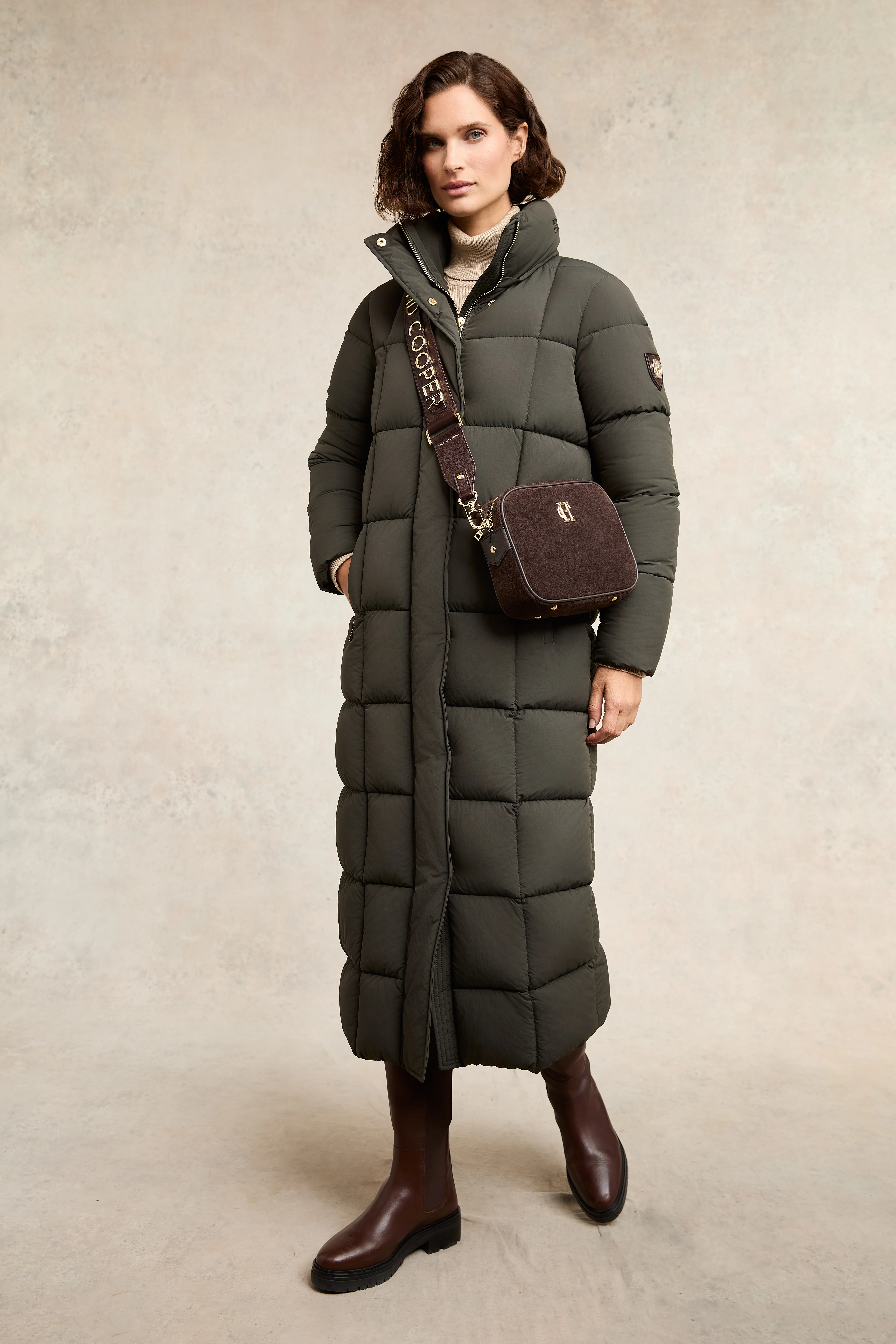Carrington Longline Coat (Dark Olive) - Image 3