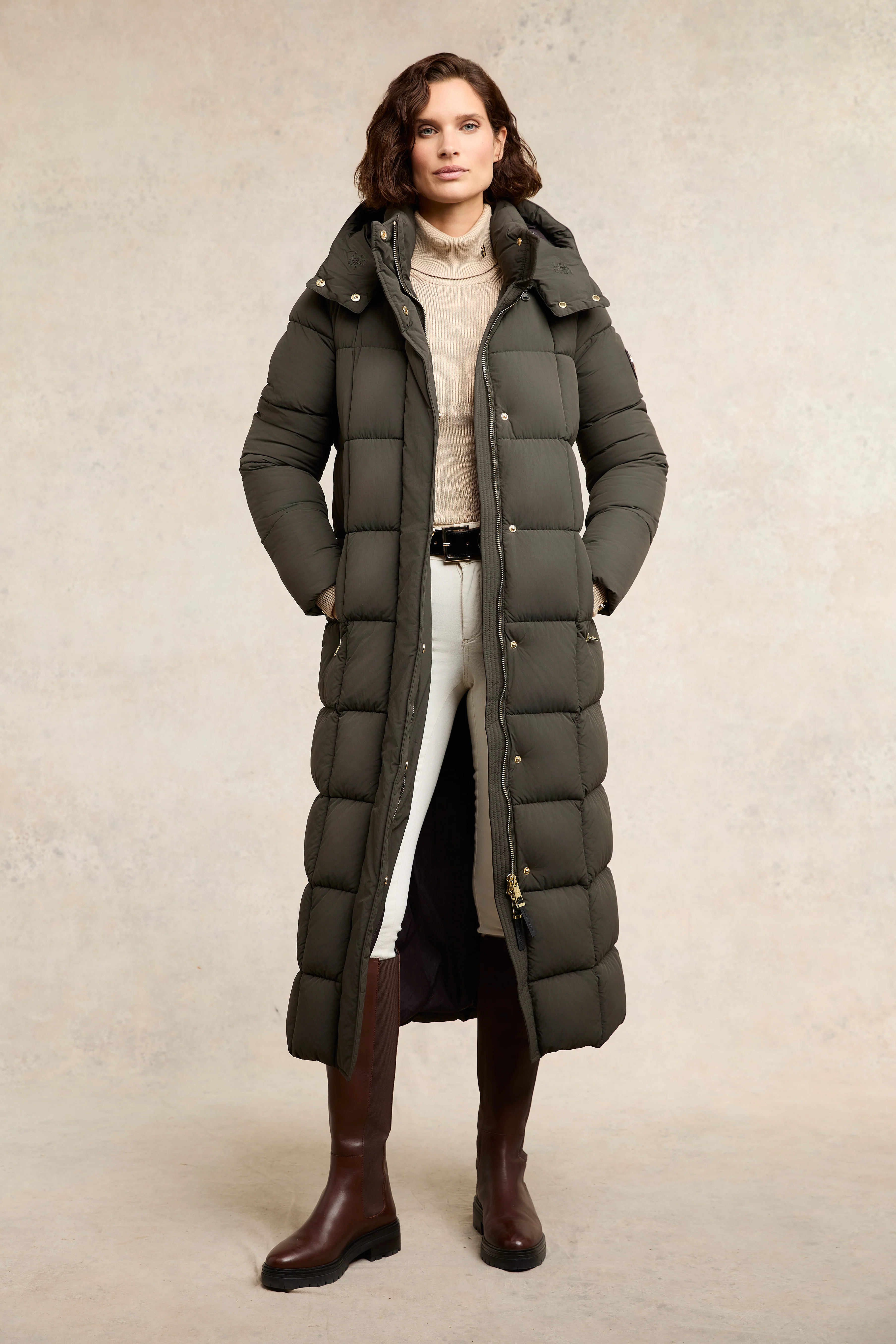 Carrington Longline Coat (Dark Olive) - Image 7