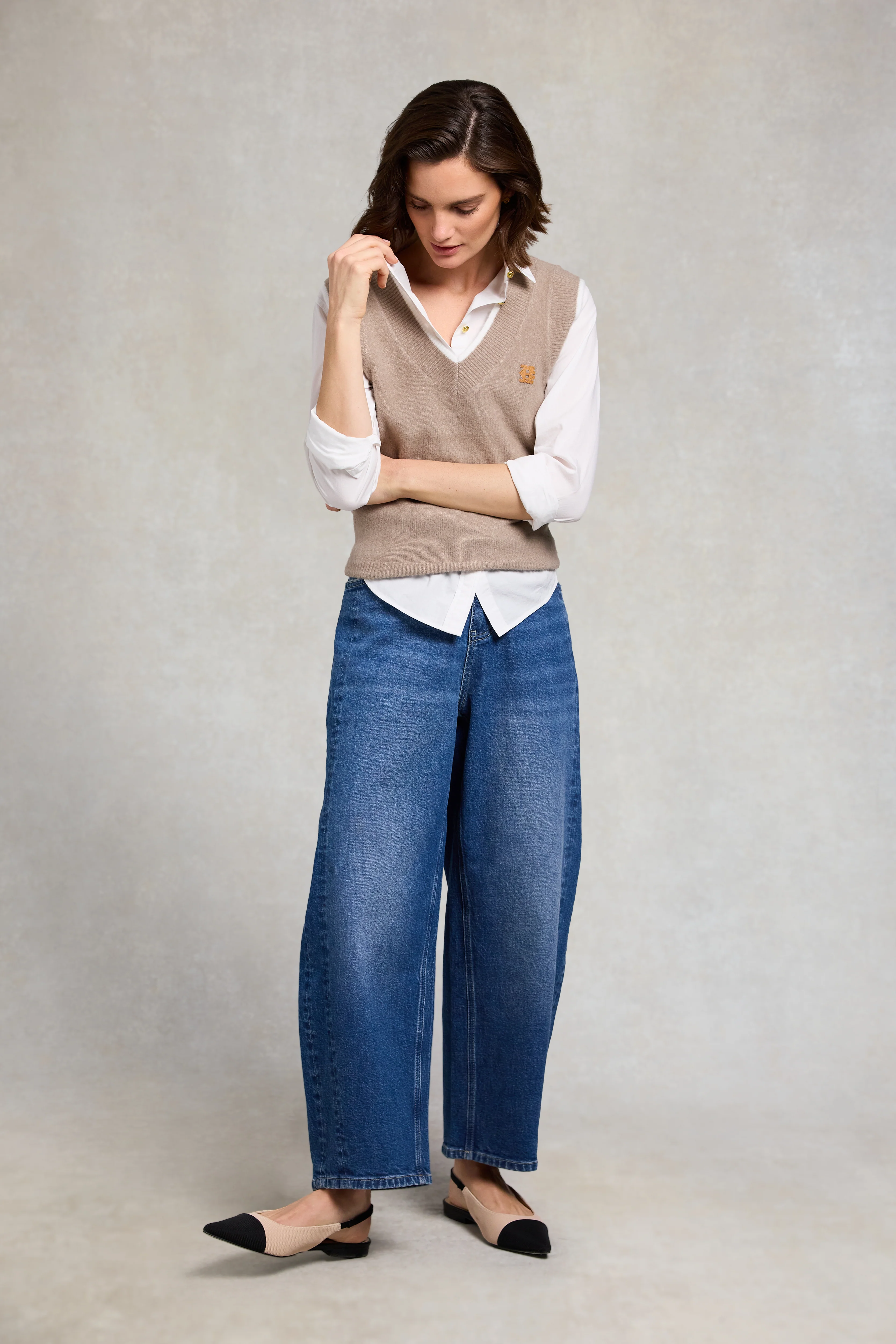Cecilia Knitted V-Neck Tank (Porcini) - Image 3