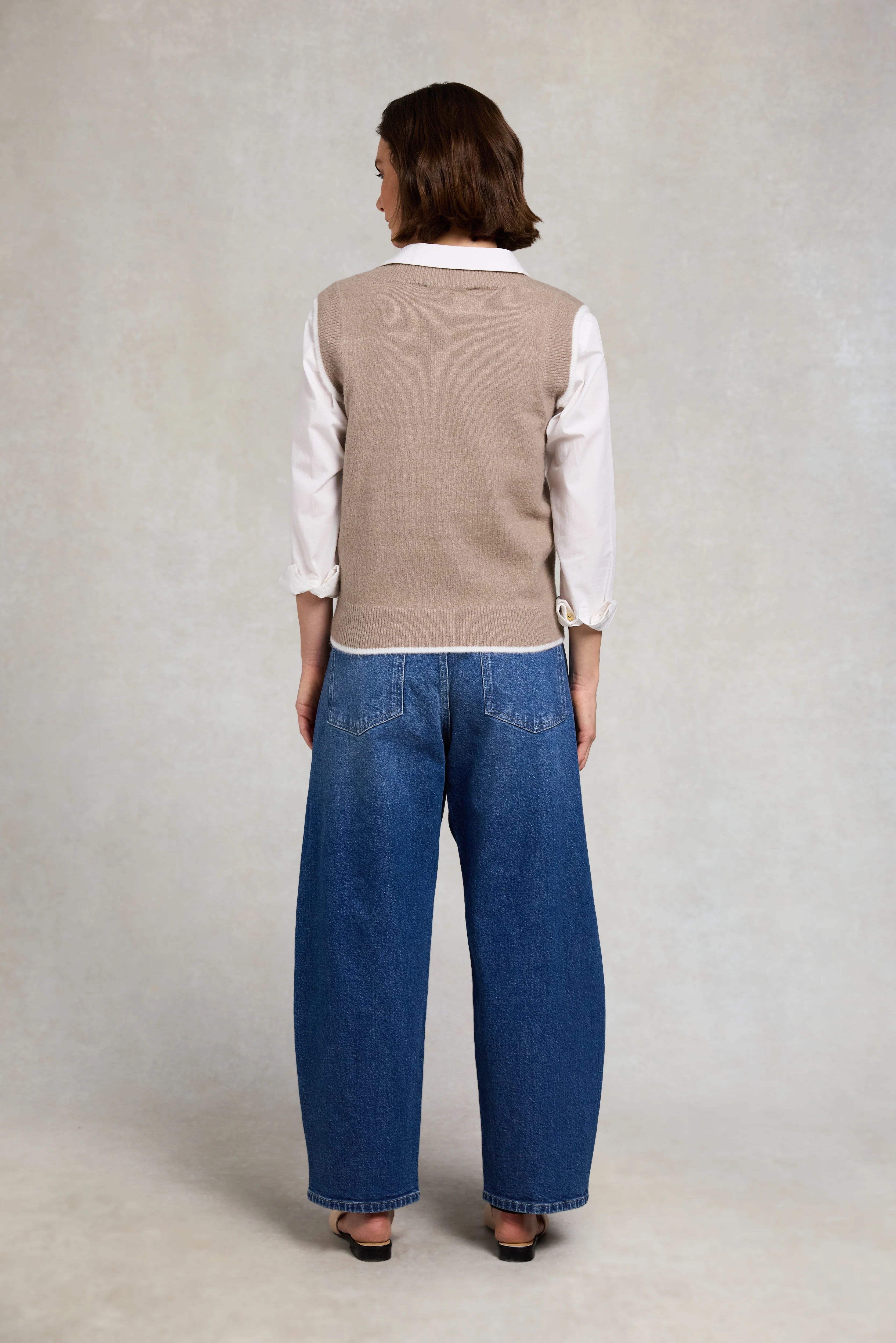 Cecilia Knitted V-Neck Tank (Porcini) - Image 6