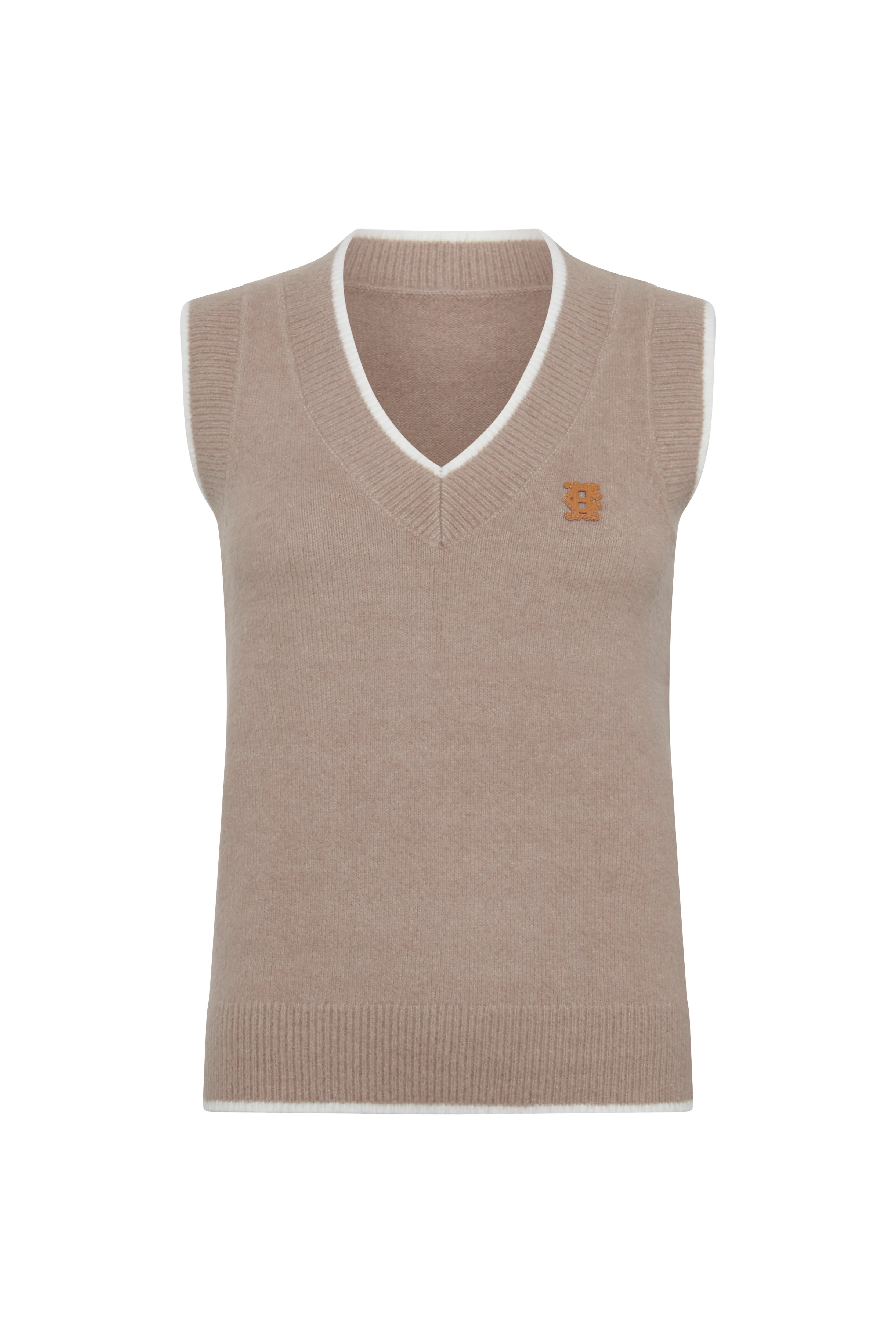 Cecilia Knitted V-Neck Tank (Porcini) - Image 7