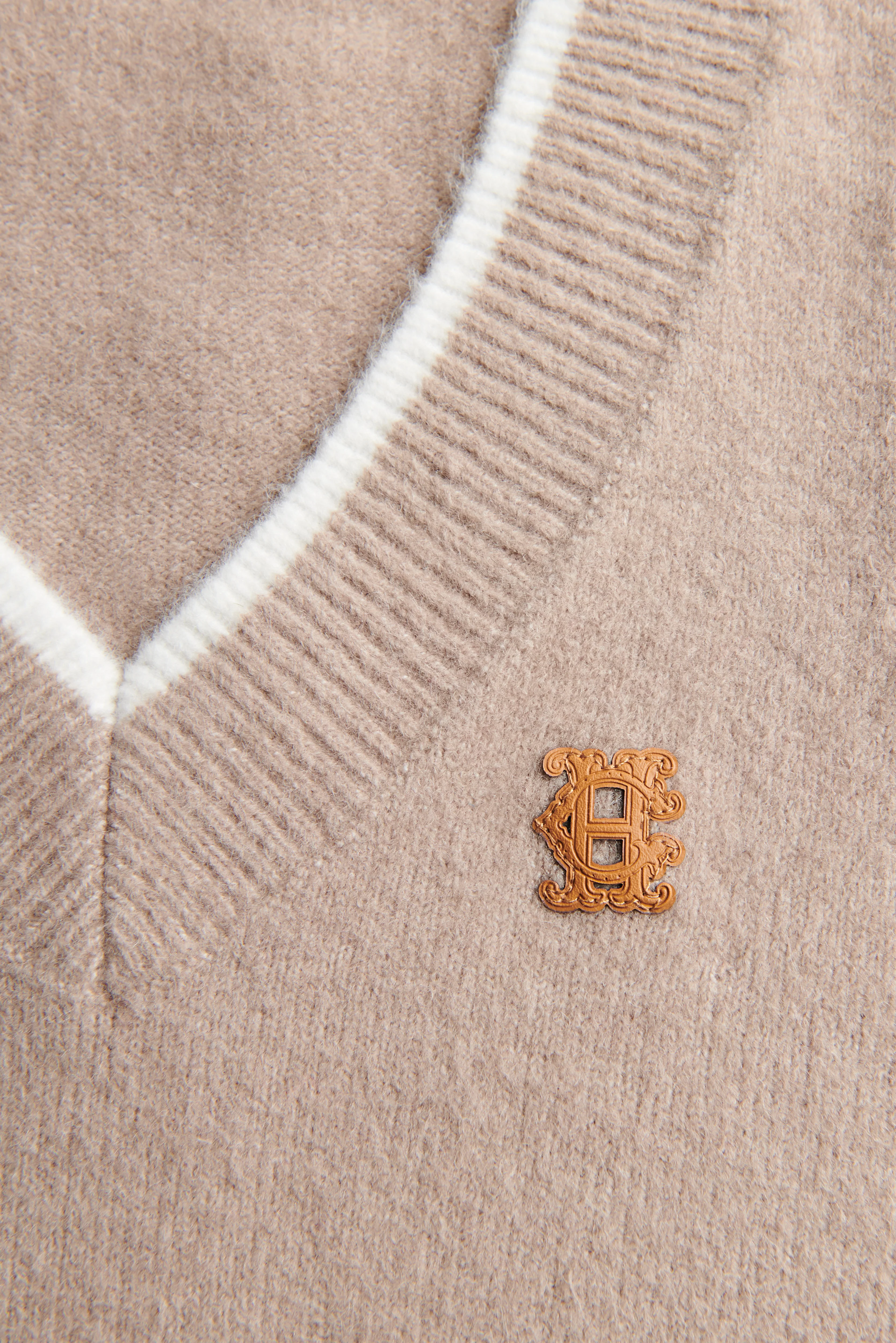 Cecilia Knitted V-Neck Tank (Porcini) - Image 8