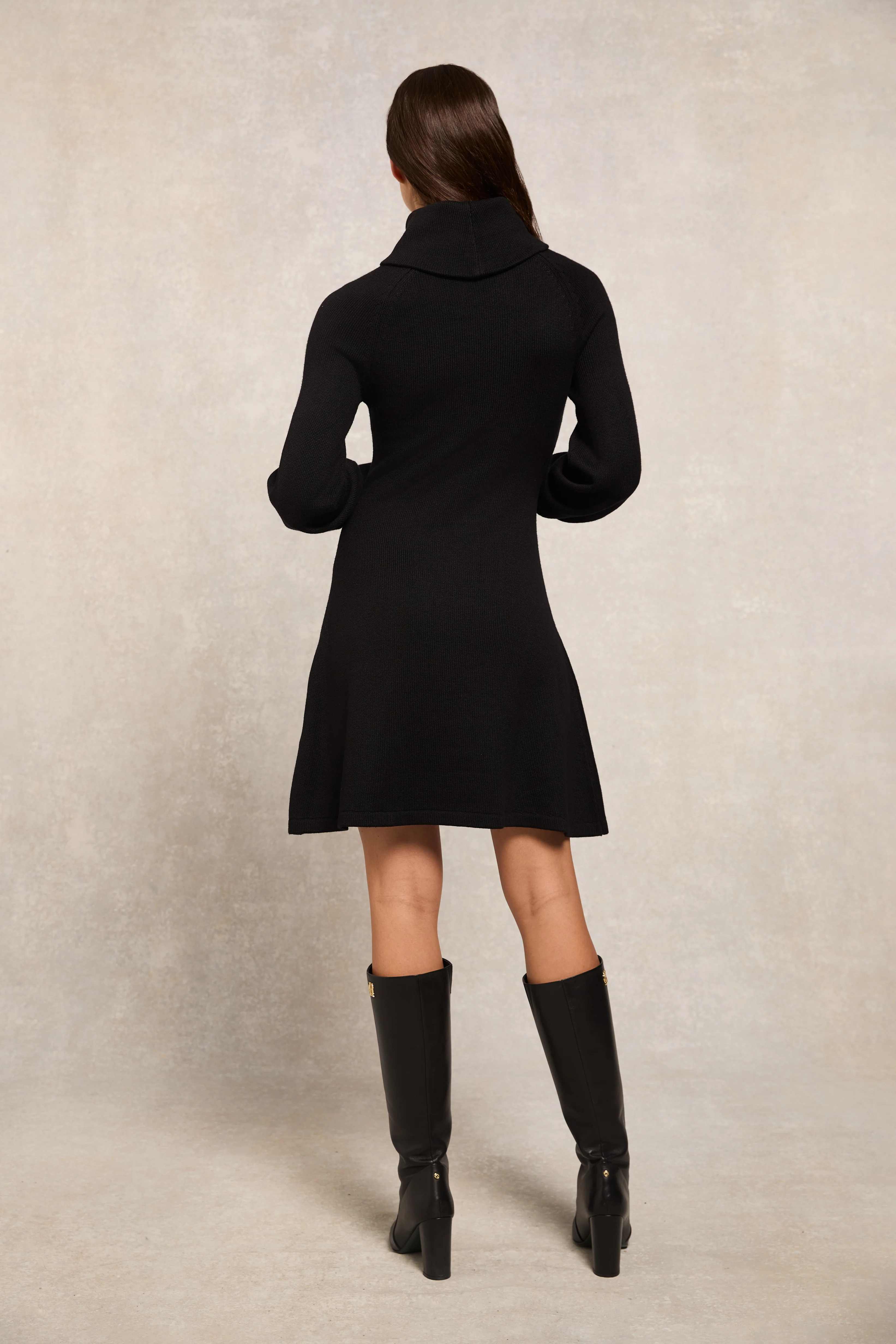 Chamonix Fit & Flare Dress (Black) - Image 6