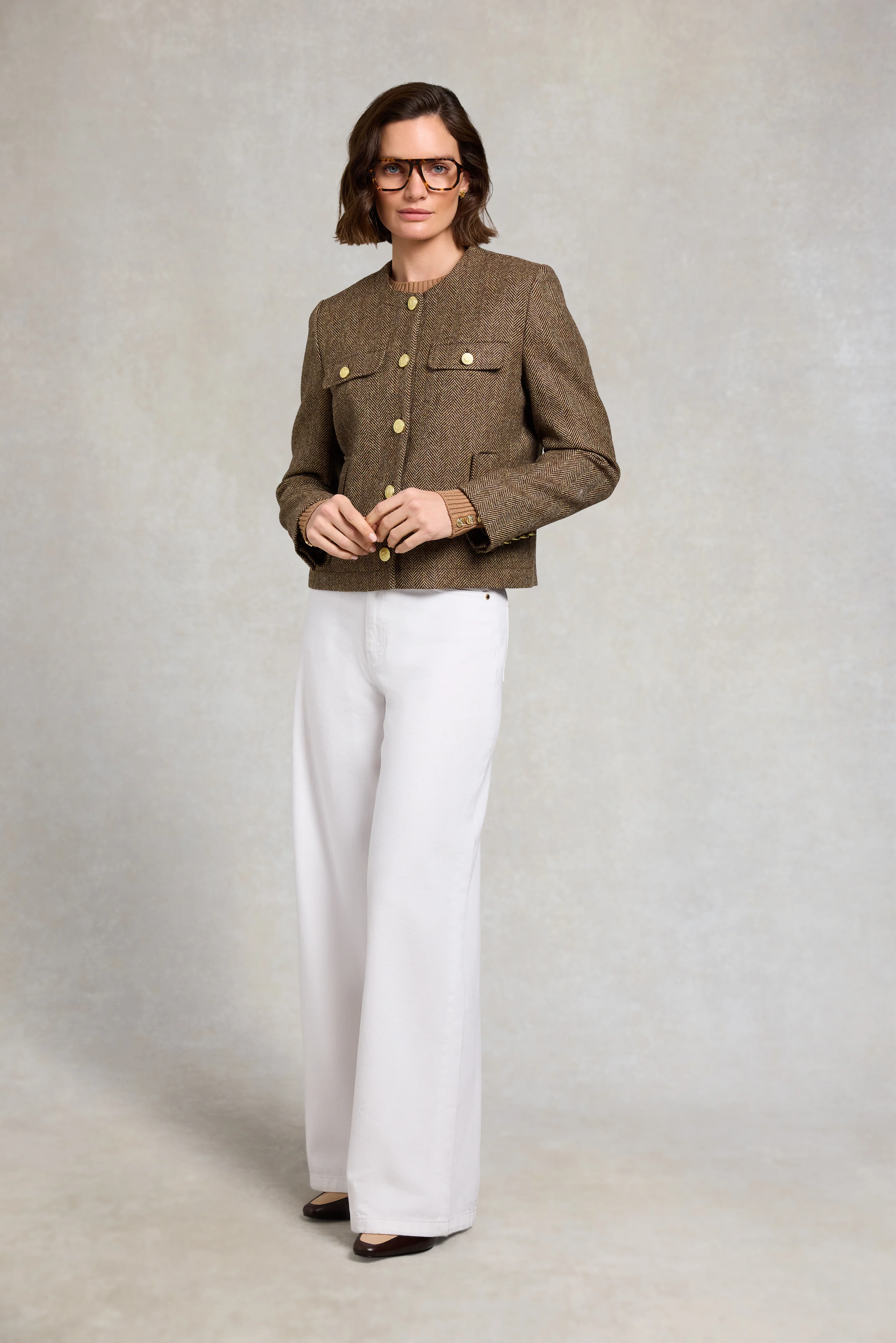 Chelsea Jacket (Large Scale Brown Herringbone) - Image 7