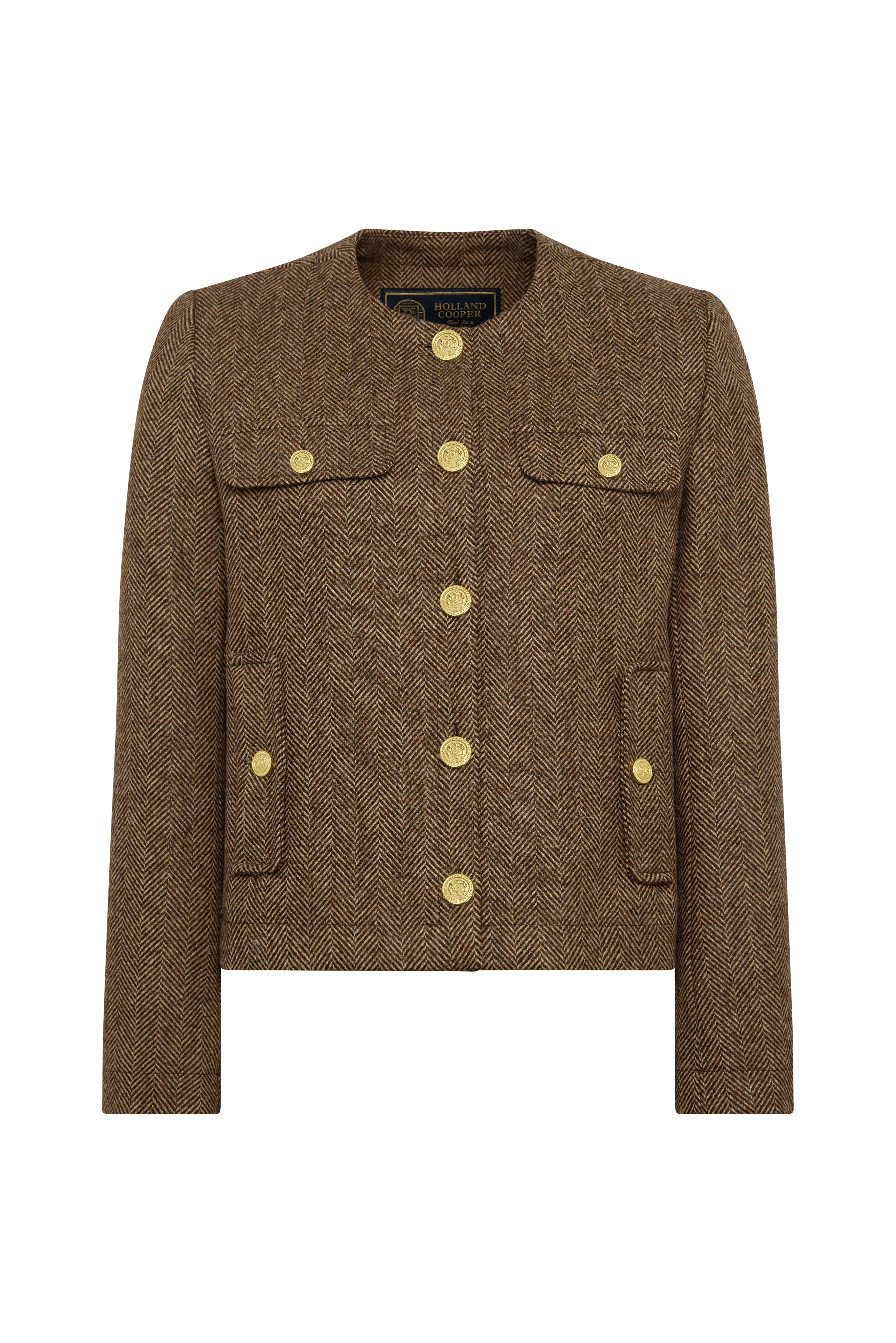 Chelsea Jacket (Large Scale Brown Herringbone) - Image 8