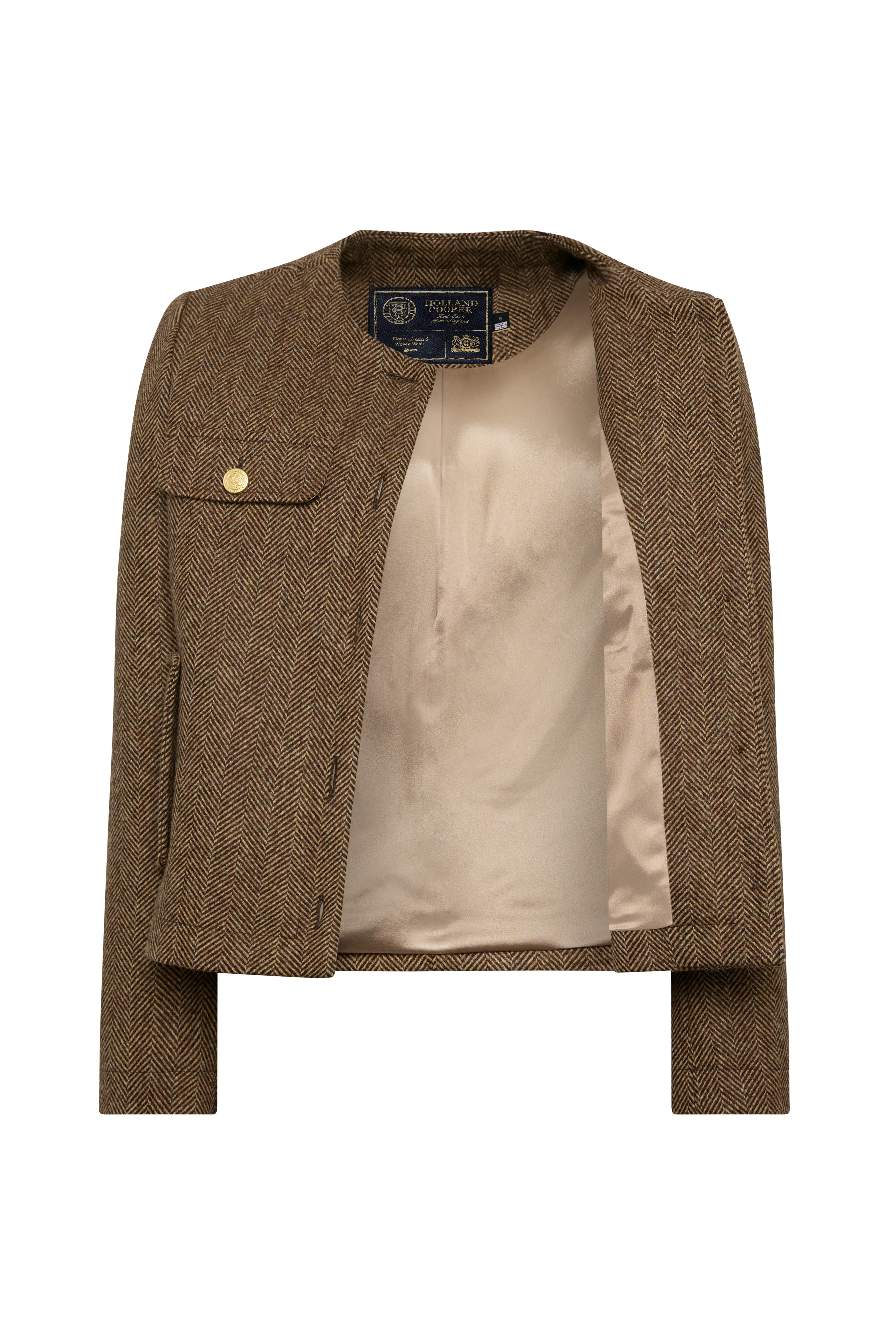 Chelsea Jacket (Large Scale Brown Herringbone) - Image 9